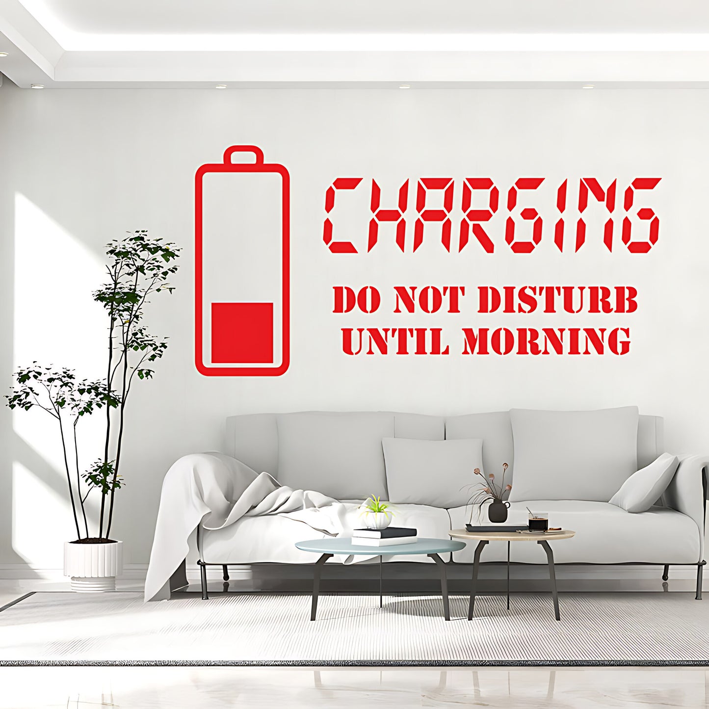 Charging Do Not Disturb Until Morning Wall Sticker – Teen Bedroom Decal