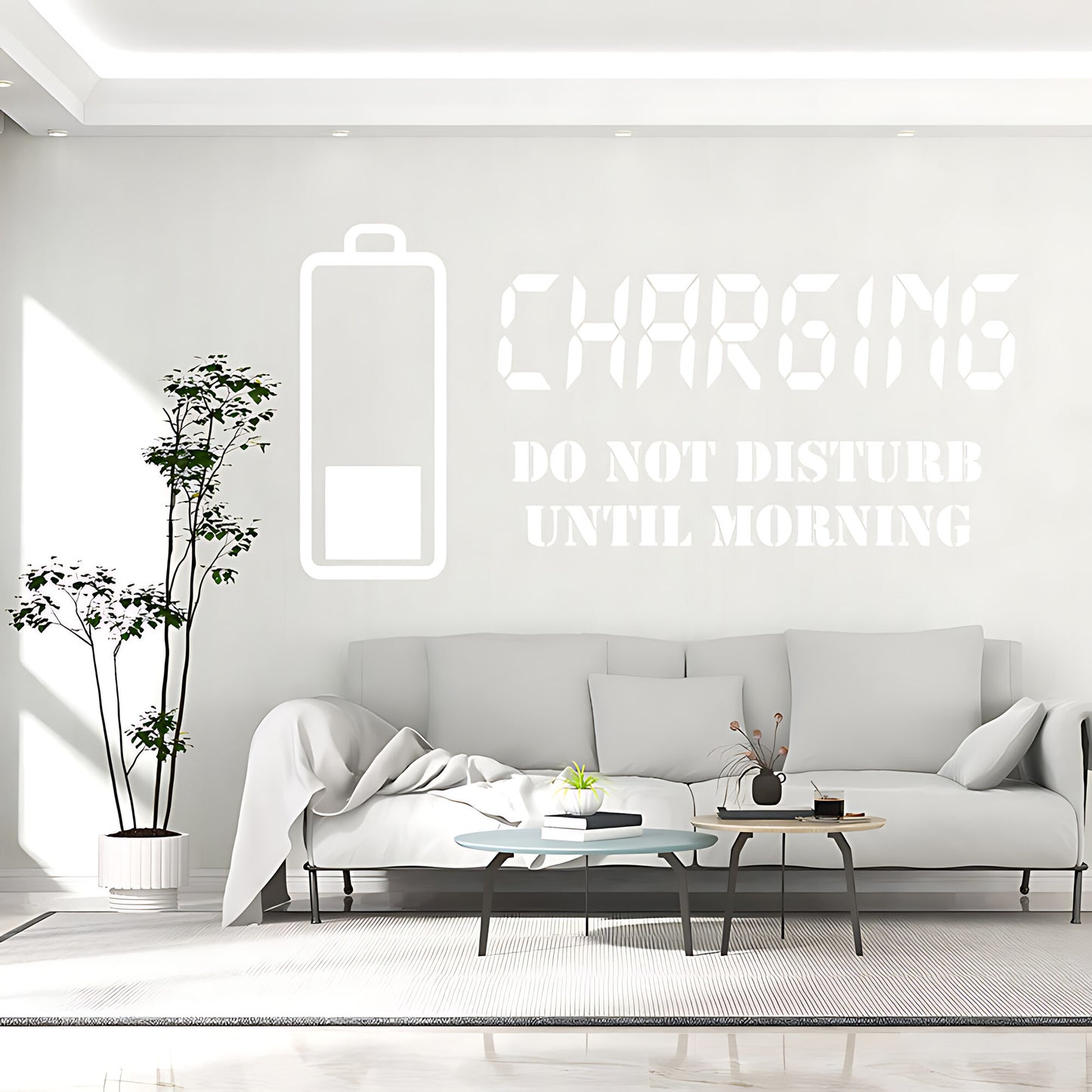 Charging Do Not Disturb Until Morning Wall Sticker – Teen Bedroom Decal