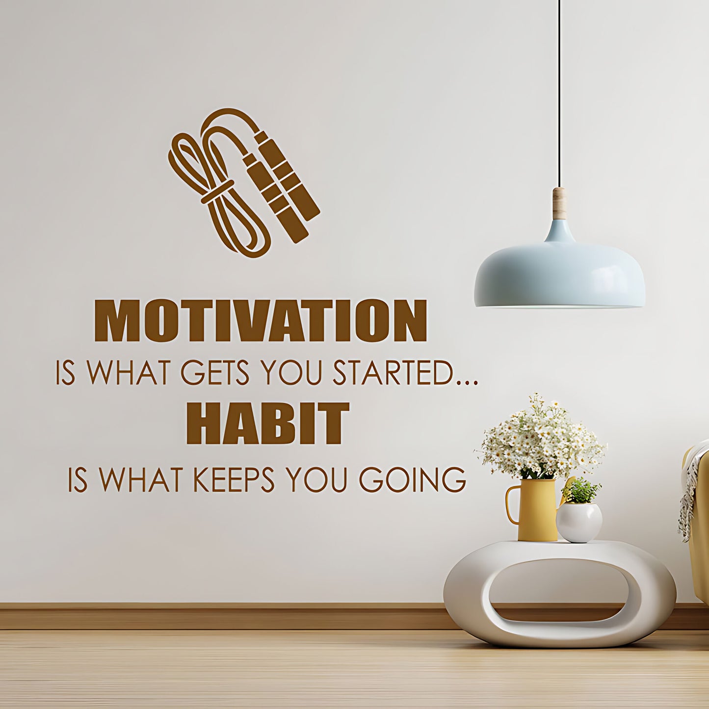 Motivation is What Gets You Started Sports Quote Wall Sticker