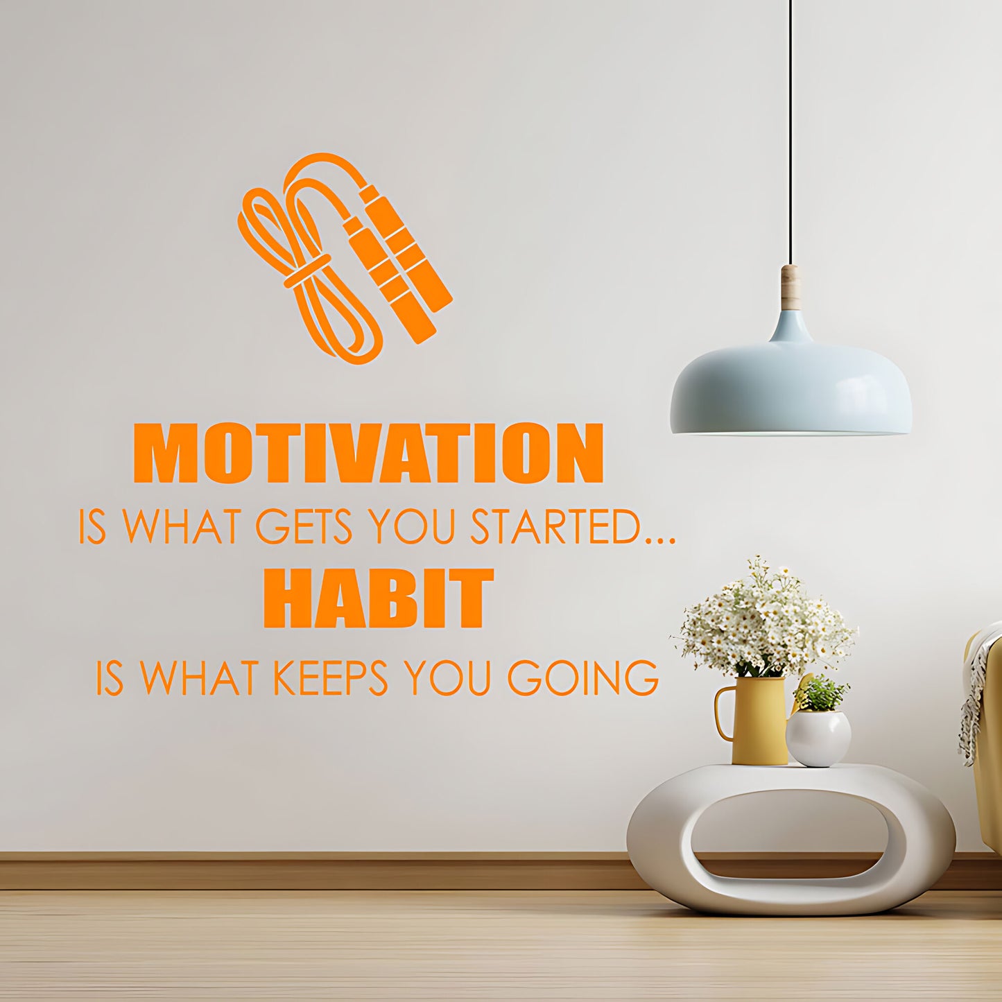 Motivation is What Gets You Started Sports Quote Wall Sticker