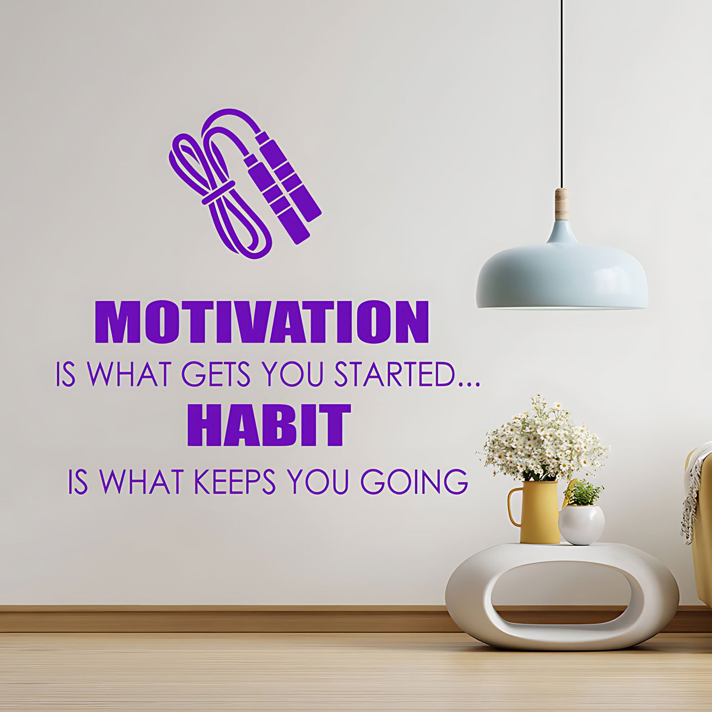 Motivation is What Gets You Started Sports Quote Wall Sticker