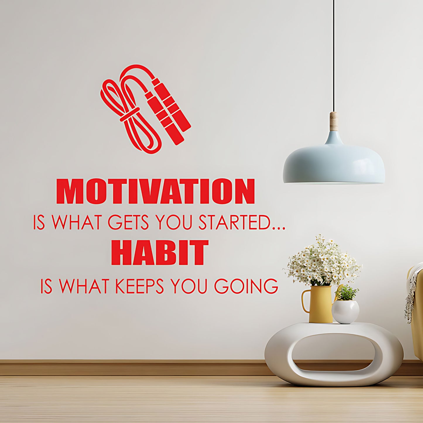 Motivation is What Gets You Started Sports Quote Wall Sticker