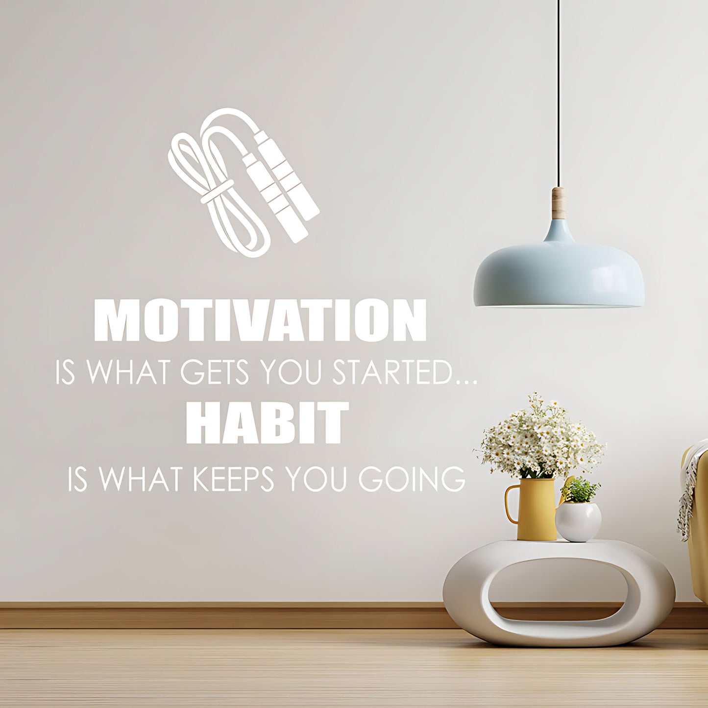 Motivation is What Gets You Started Sports Quote Wall Sticker