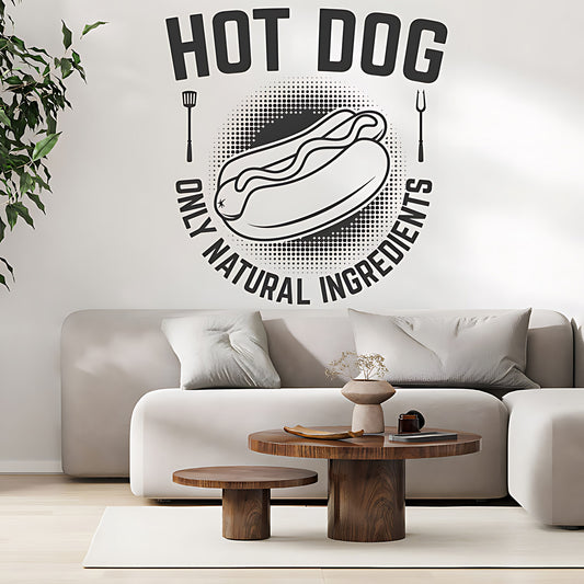 Hot Dog Wall Sticker - Fun Cafe & Takeaway Food Art