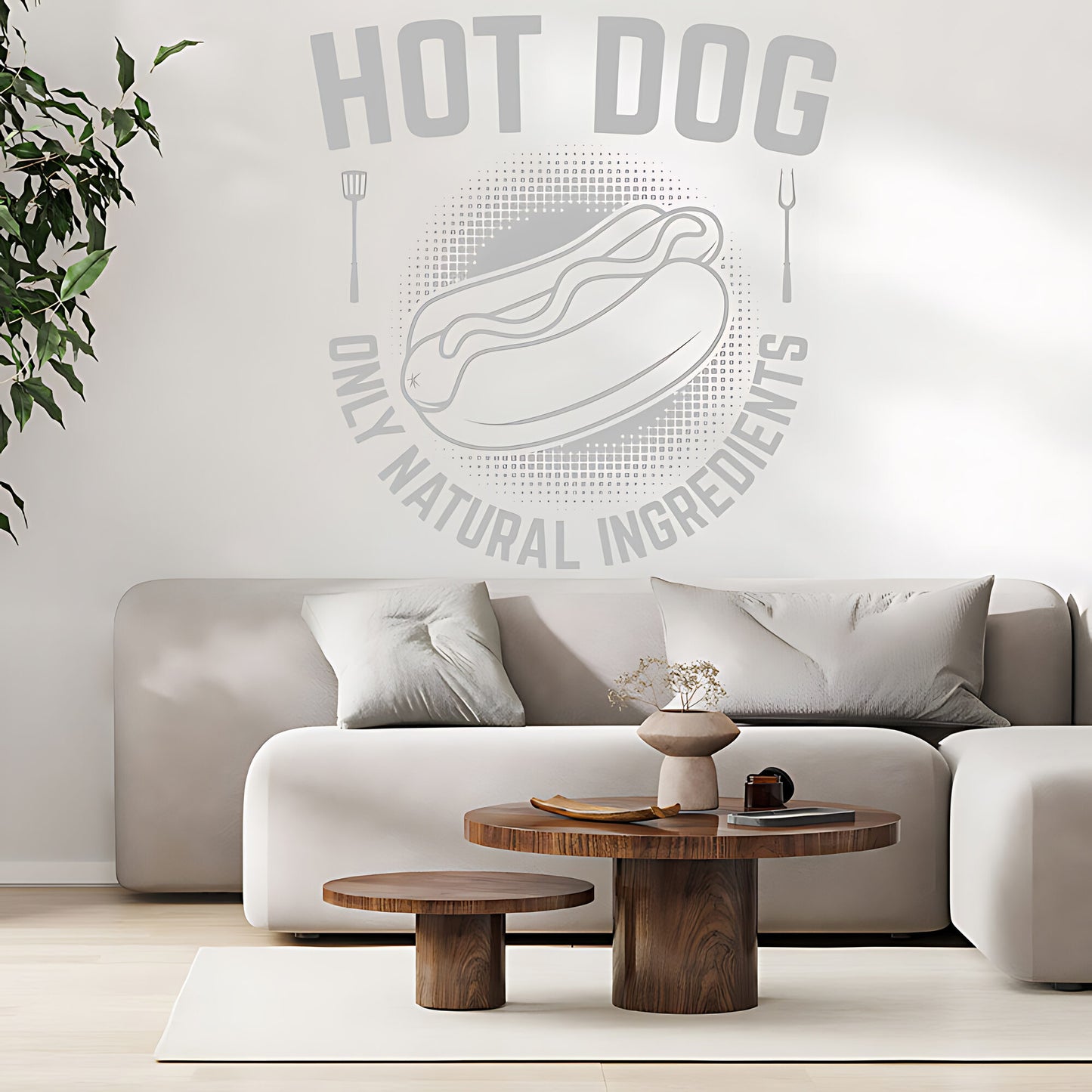 Hot Dog Wall Sticker - Fun Cafe & Takeaway Food Art