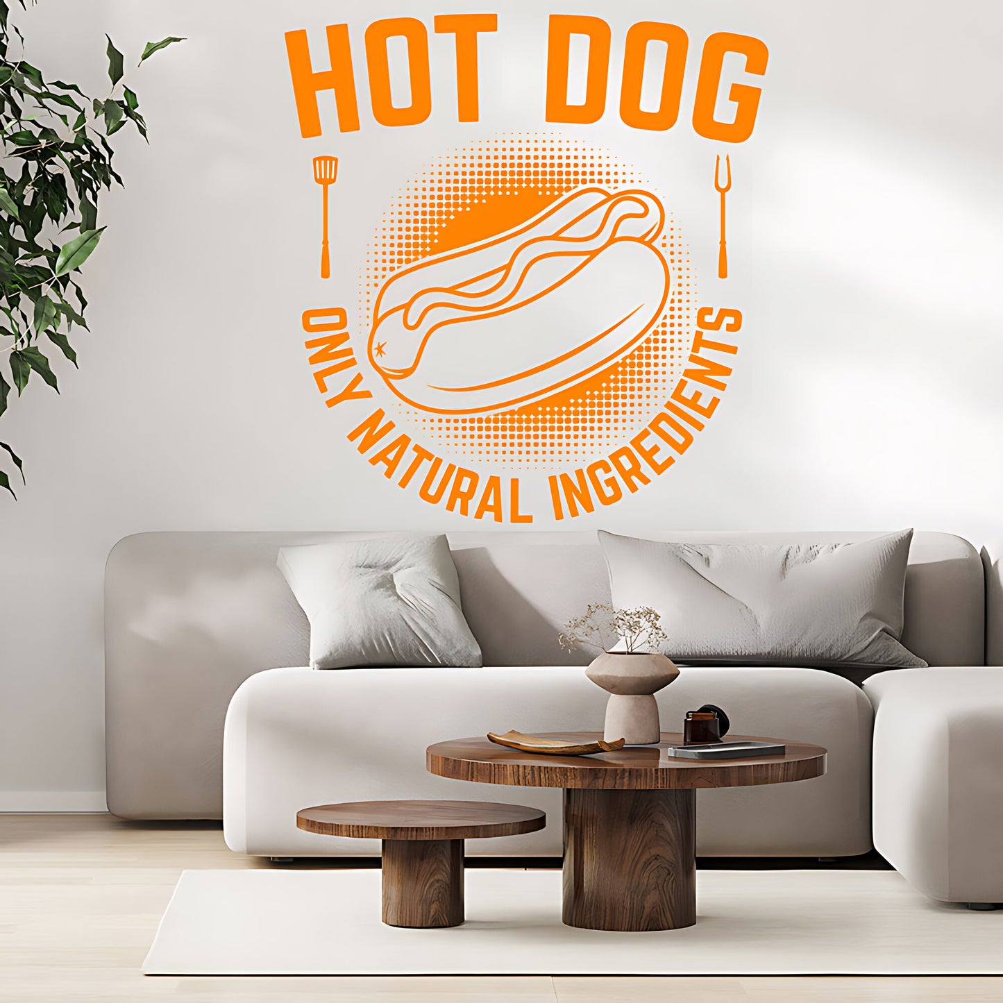 Hot Dog Wall Sticker - Fun Cafe & Takeaway Food Art