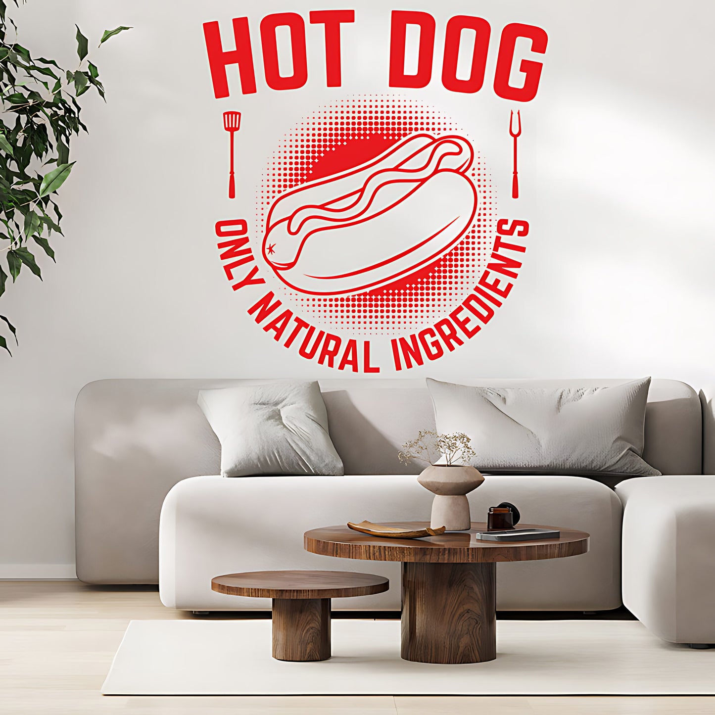 Hot Dog Wall Sticker - Fun Cafe & Takeaway Food Art