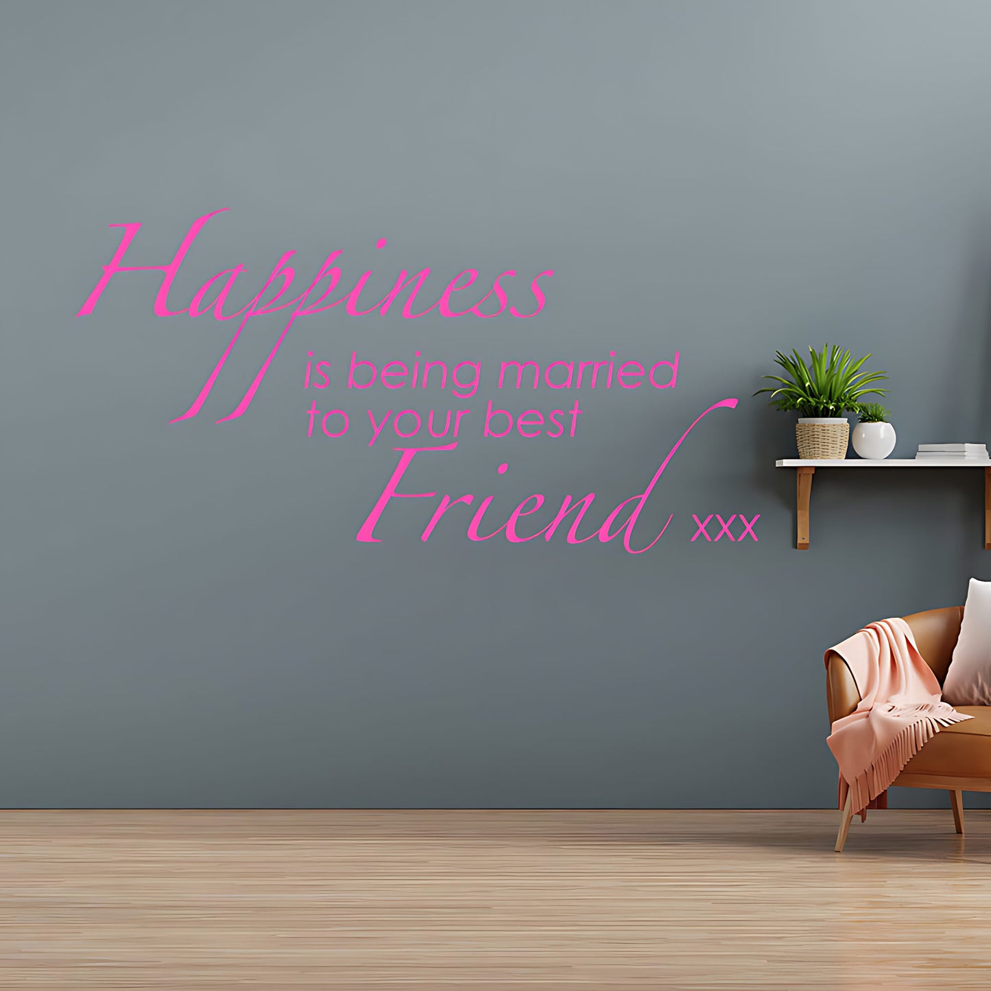 Happiness is Being Married Wall Sticker - Quote Decal