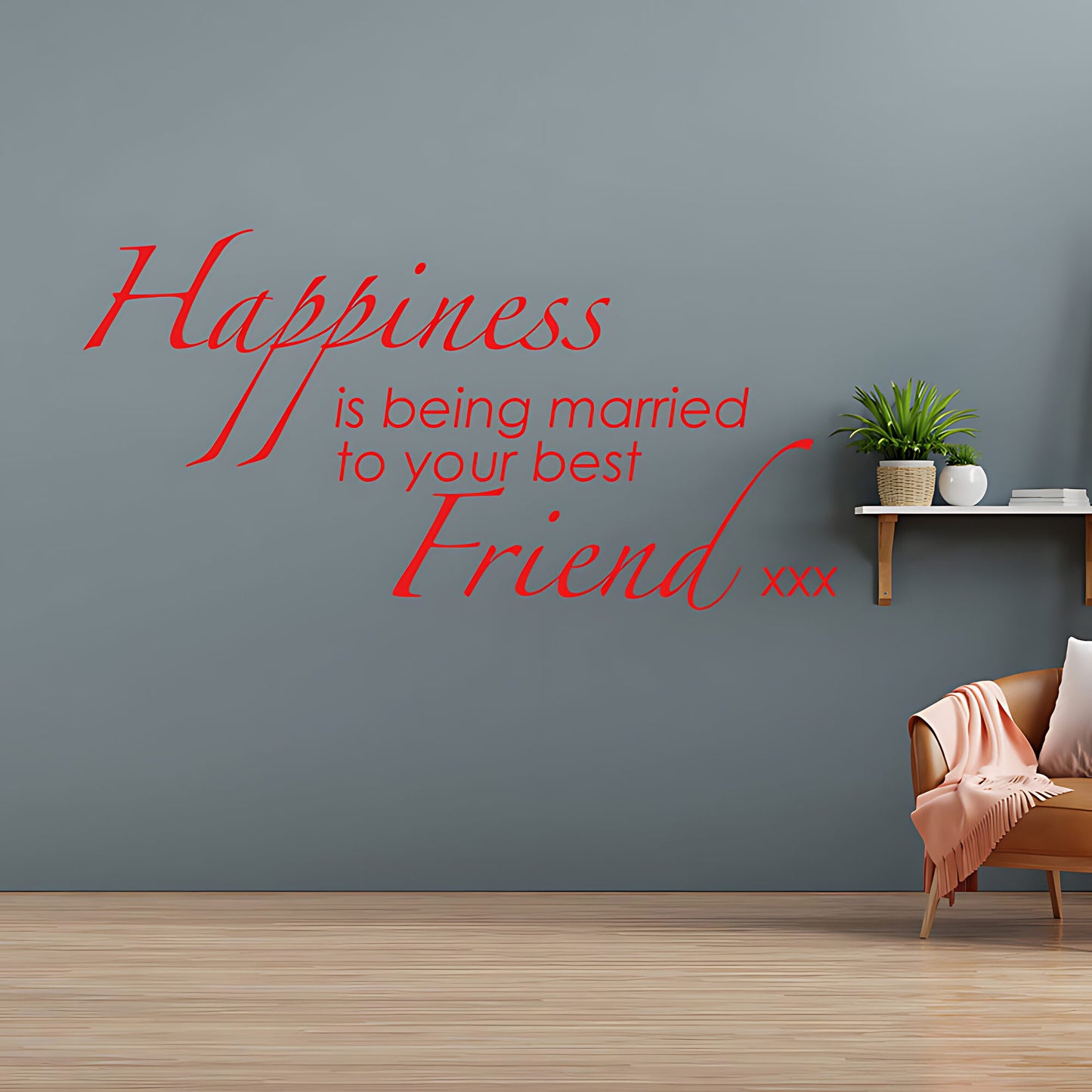 Happiness is Being Married Wall Sticker - Quote Decal