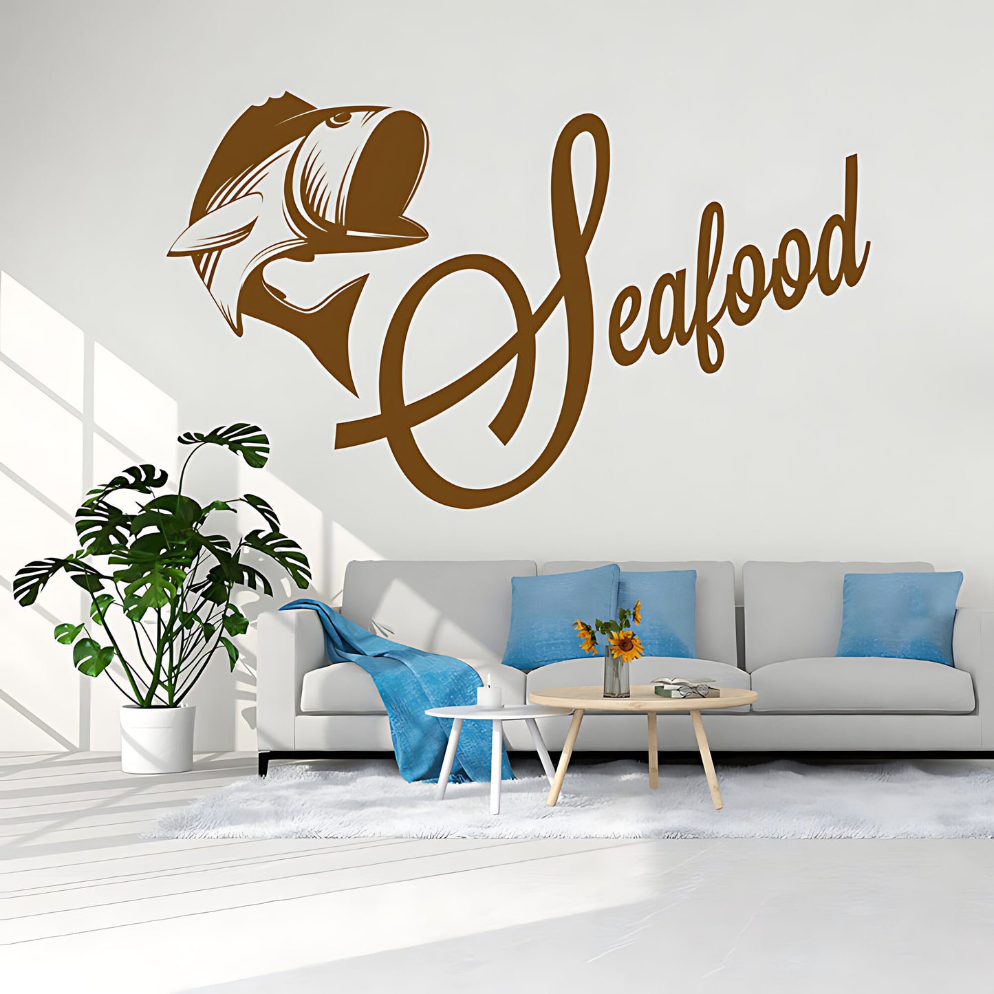 Seafood Wall Sticker - Coastal Kitchen Vinyl Decal