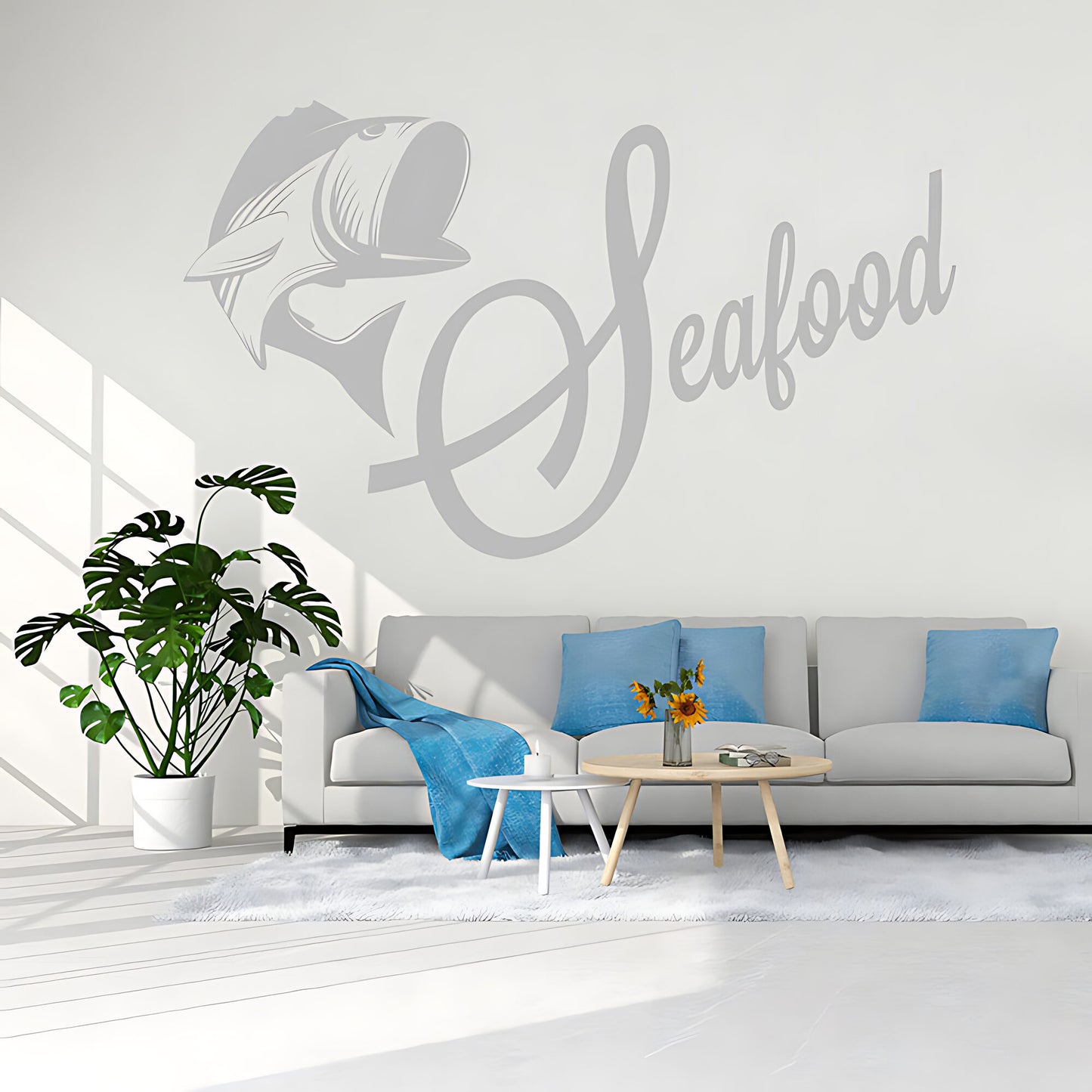 Seafood Wall Sticker - Coastal Kitchen Vinyl Decal