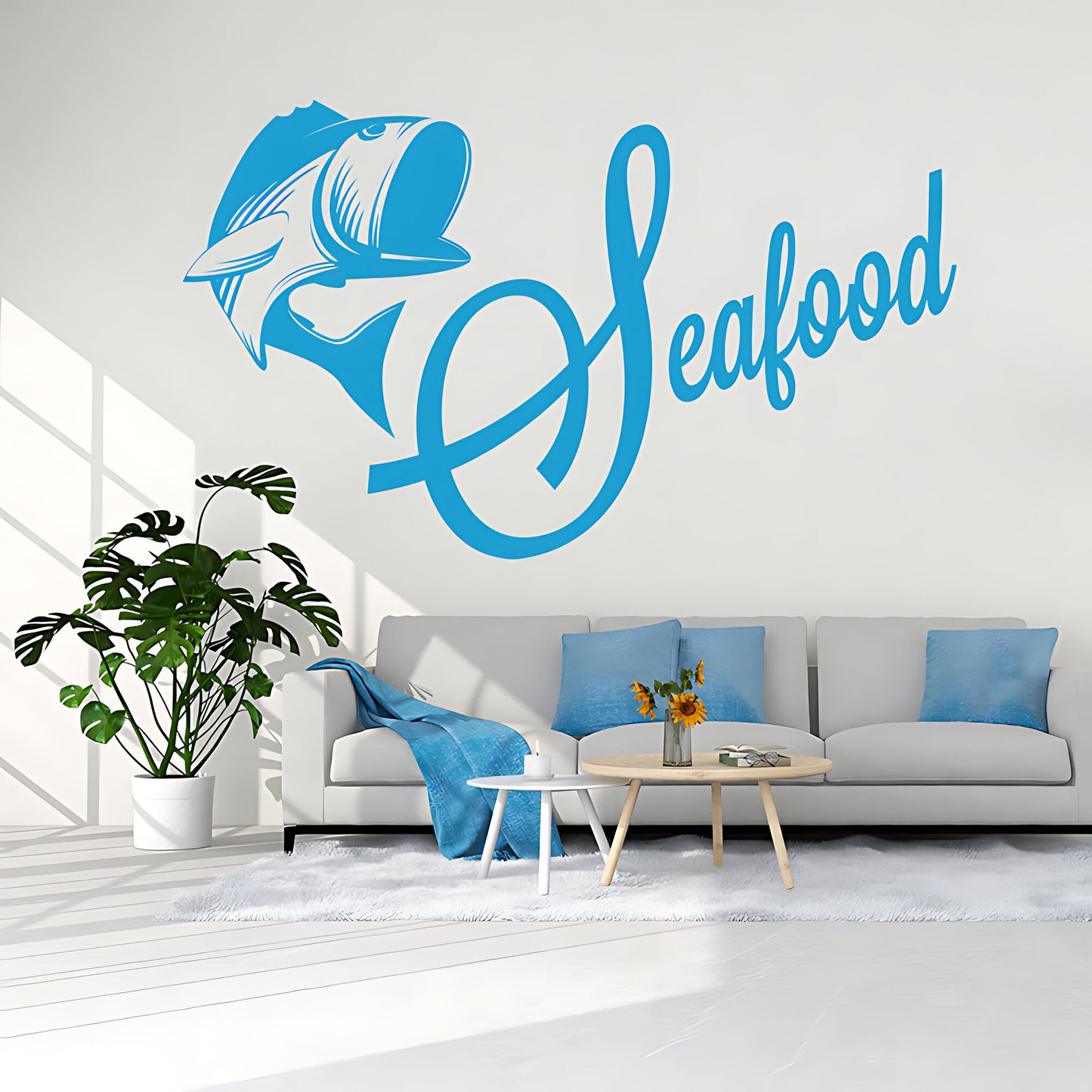 Seafood Wall Sticker - Coastal Kitchen Vinyl Decal
