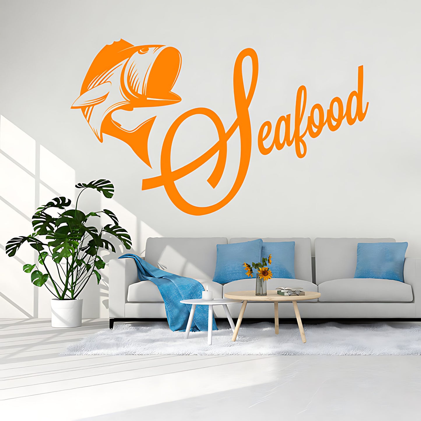 Seafood Wall Sticker - Coastal Kitchen Vinyl Decal