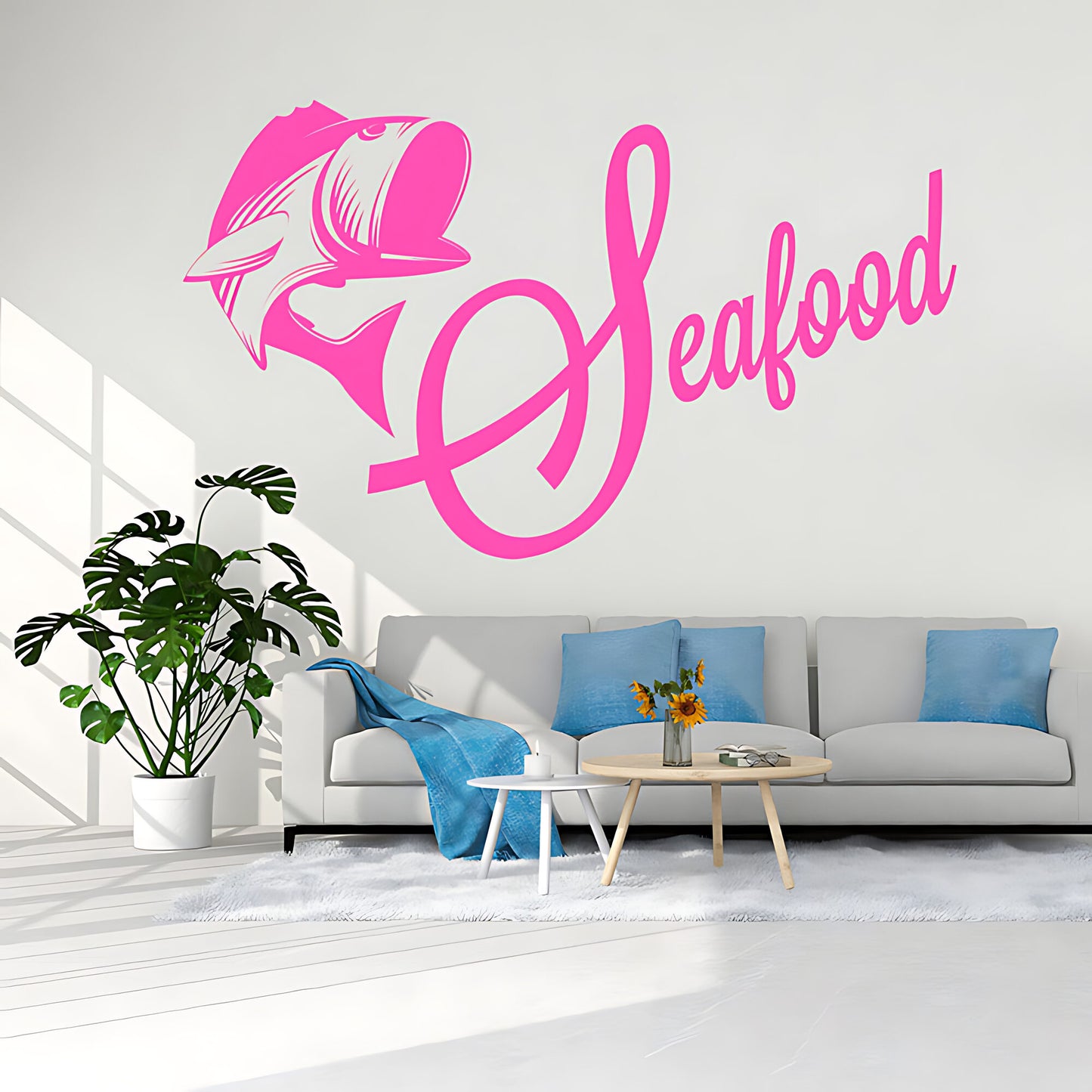 Seafood Wall Sticker - Coastal Kitchen Vinyl Decal