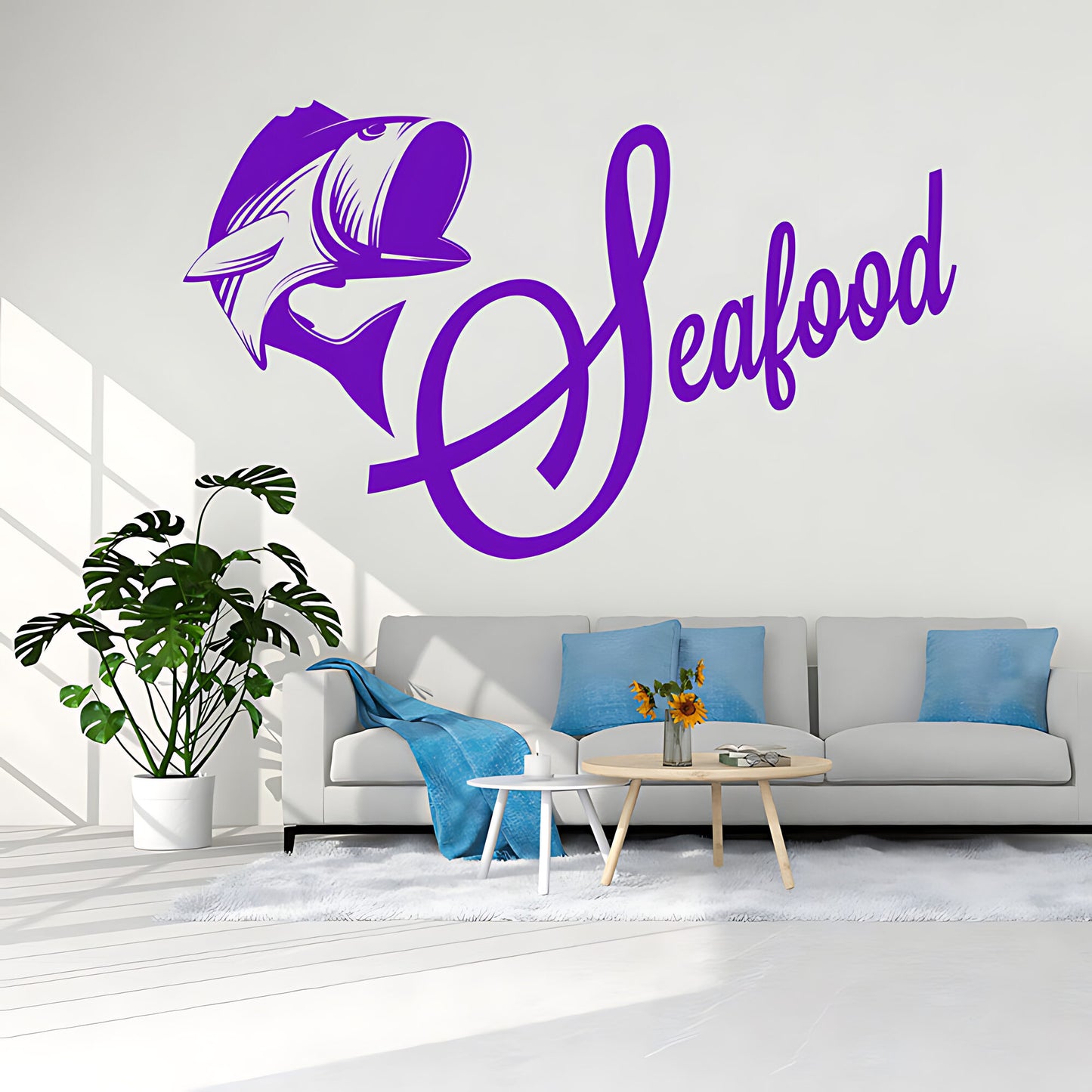 Seafood Wall Sticker - Coastal Kitchen Vinyl Decal