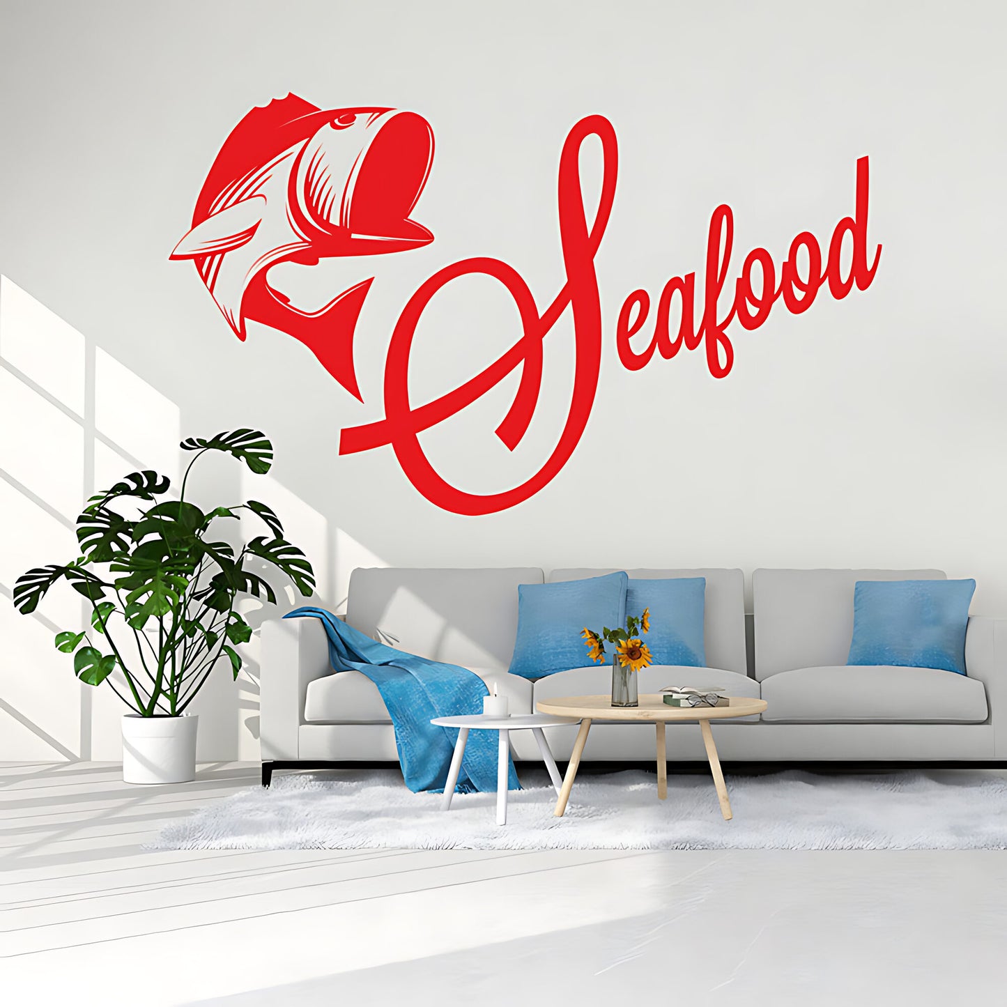 Seafood Wall Sticker - Coastal Kitchen Vinyl Decal