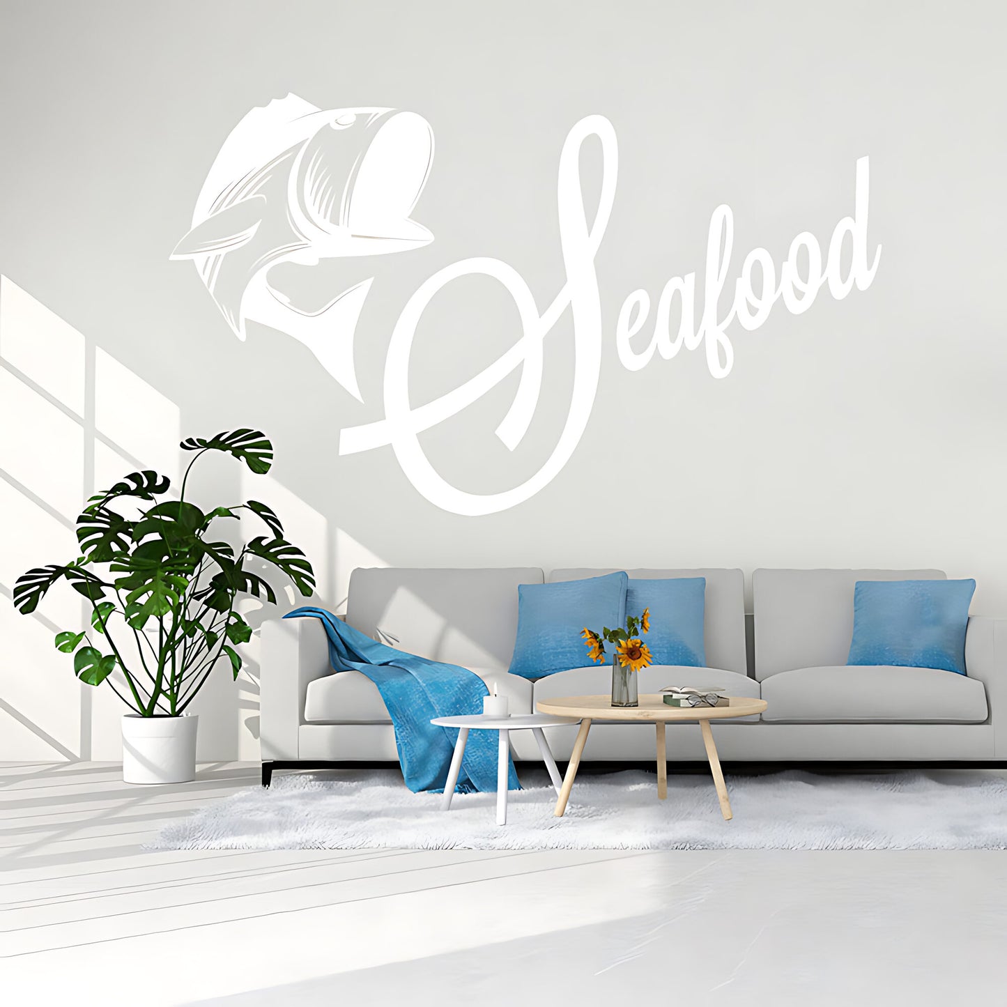 Seafood Wall Sticker - Coastal Kitchen Vinyl Decal