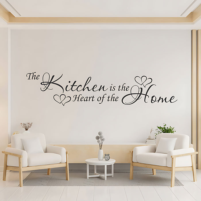 The Kitchen Is the Heart of the Home Wall Sticker – Cursive Script Decal