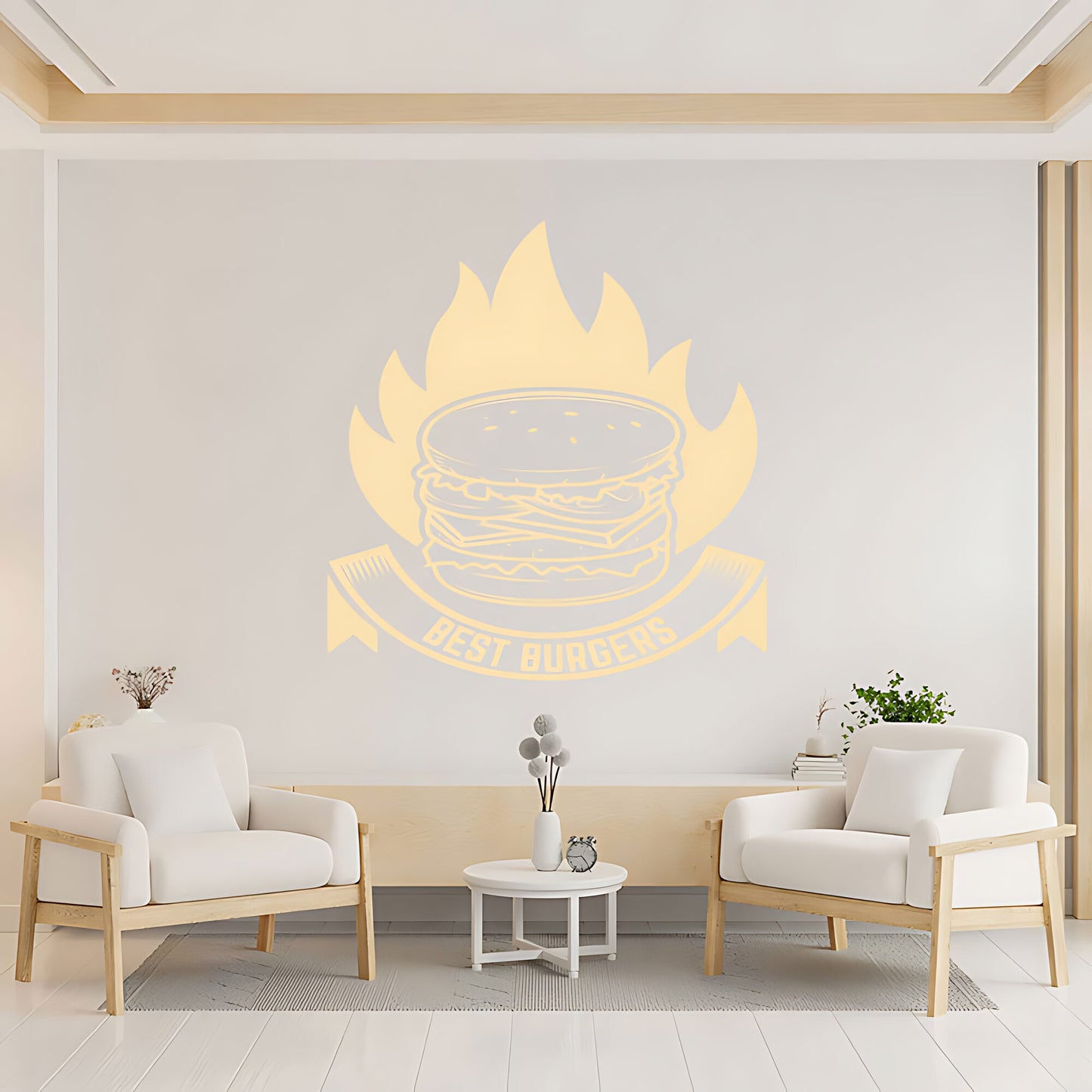 Burger Bar Wall Sticker – Fast Food Restaurant Vinyl Decal