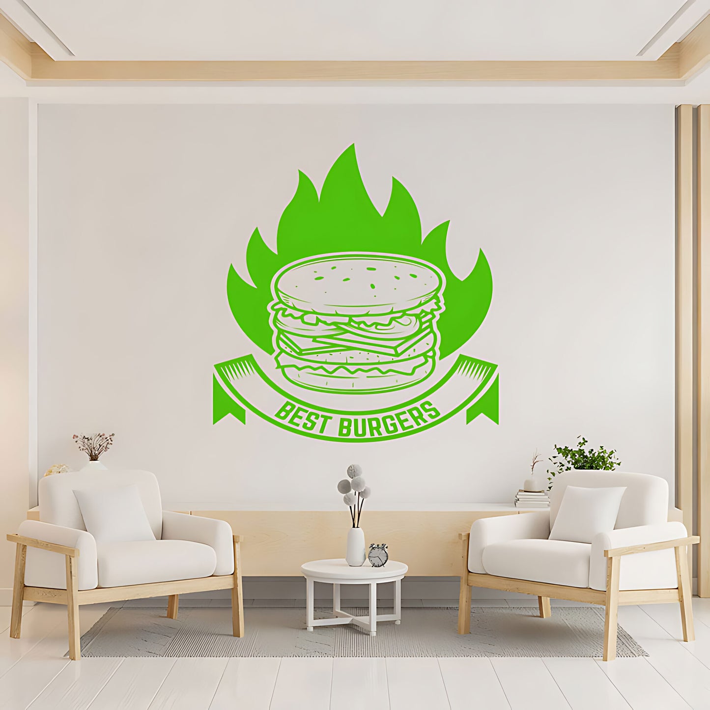 Burger Bar Wall Sticker – Fast Food Restaurant Vinyl Decal
