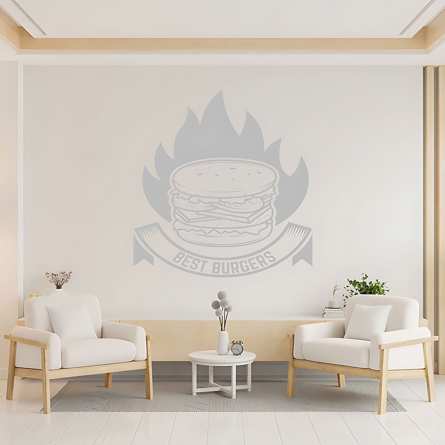 Burger Bar Wall Sticker – Fast Food Restaurant Vinyl Decal