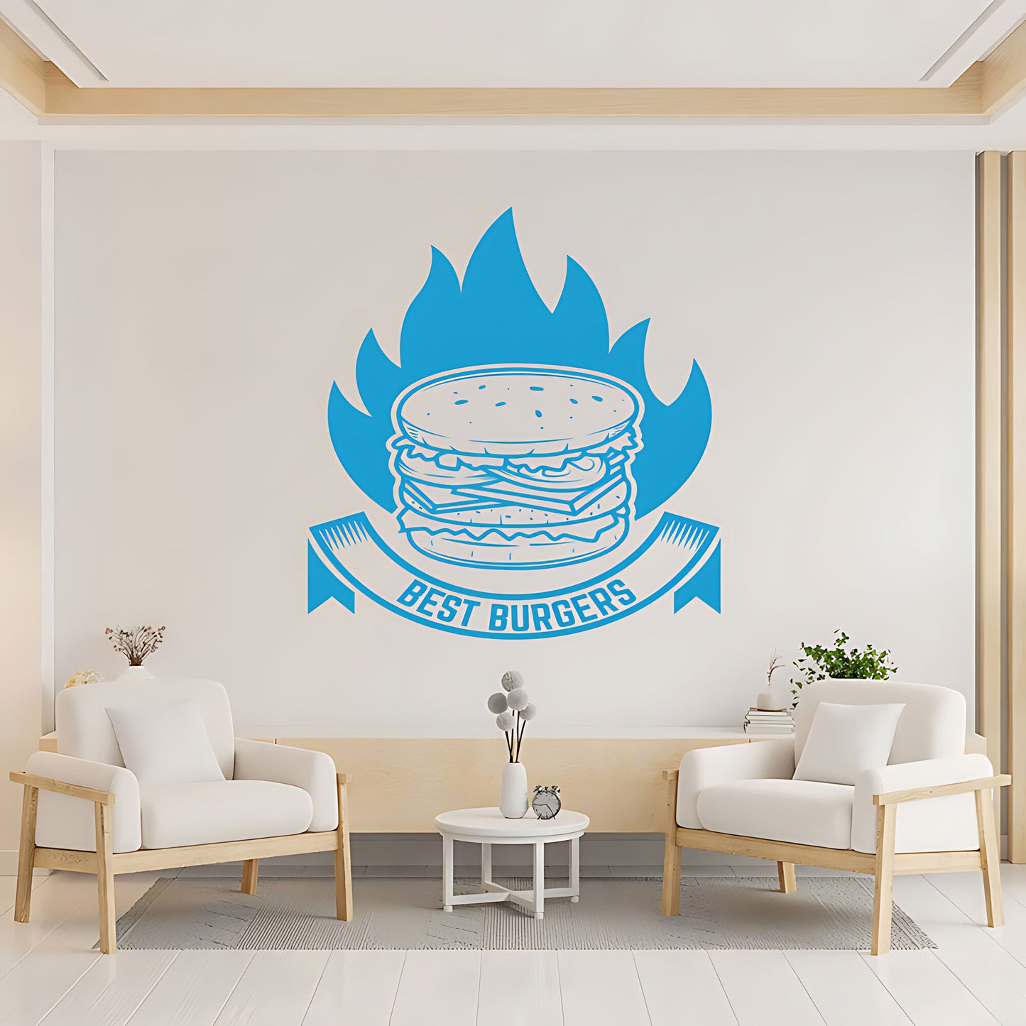 Burger Bar Wall Sticker – Fast Food Restaurant Vinyl Decal
