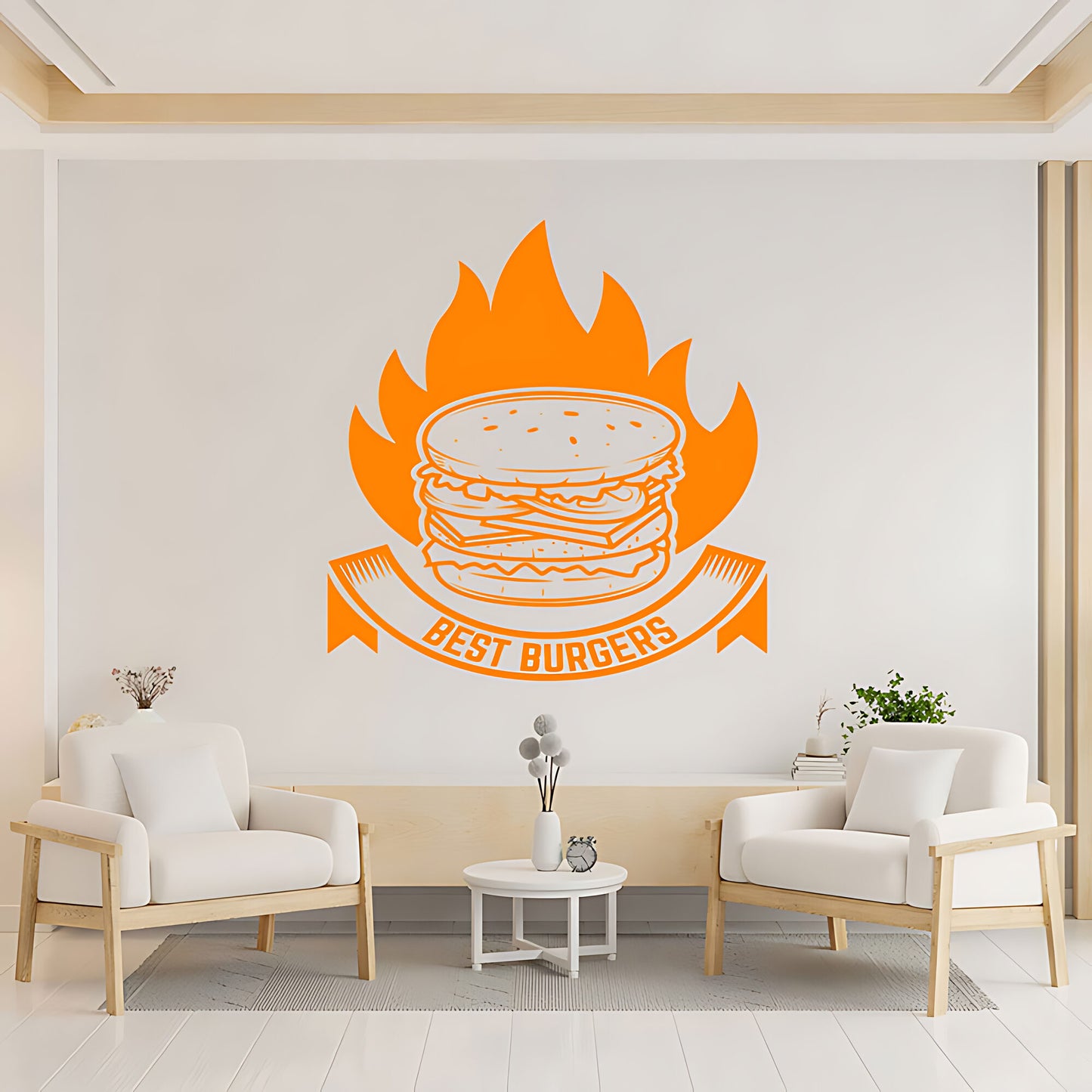 Burger Bar Wall Sticker – Fast Food Restaurant Vinyl Decal