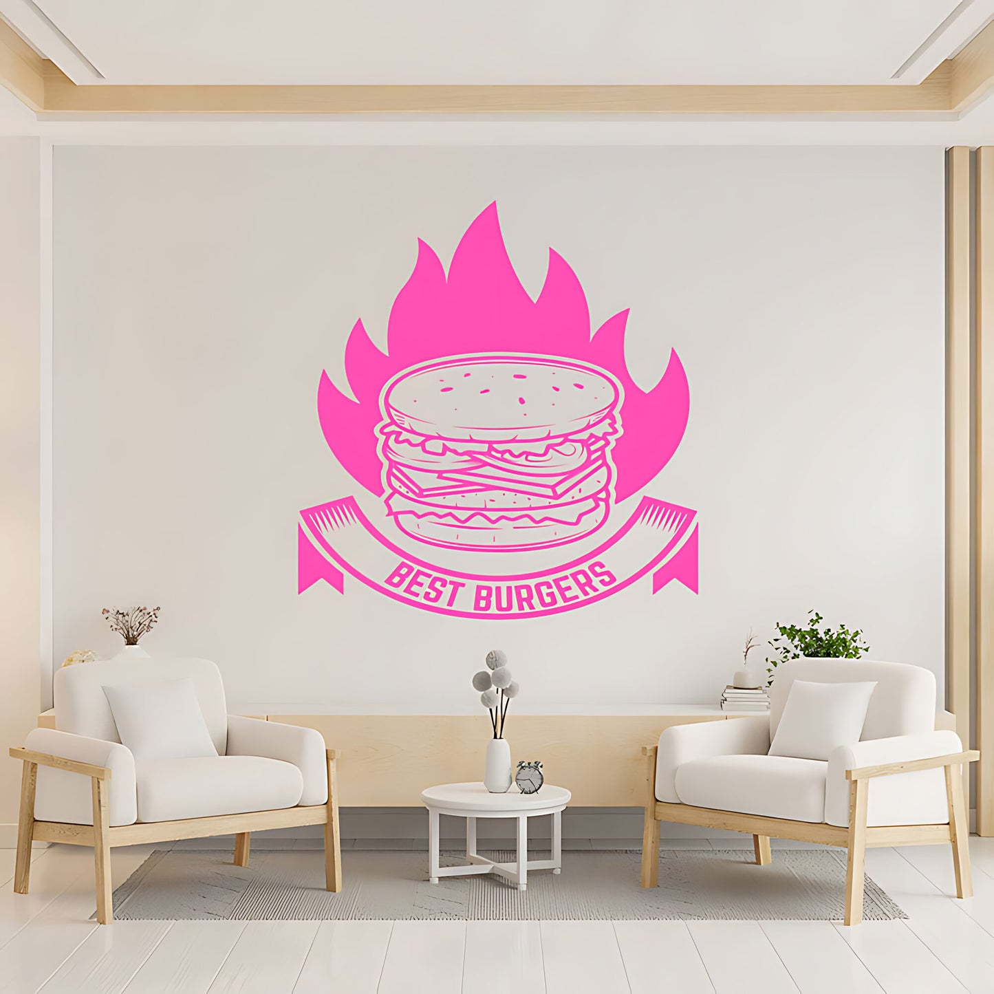 Burger Bar Wall Sticker – Fast Food Restaurant Vinyl Decal