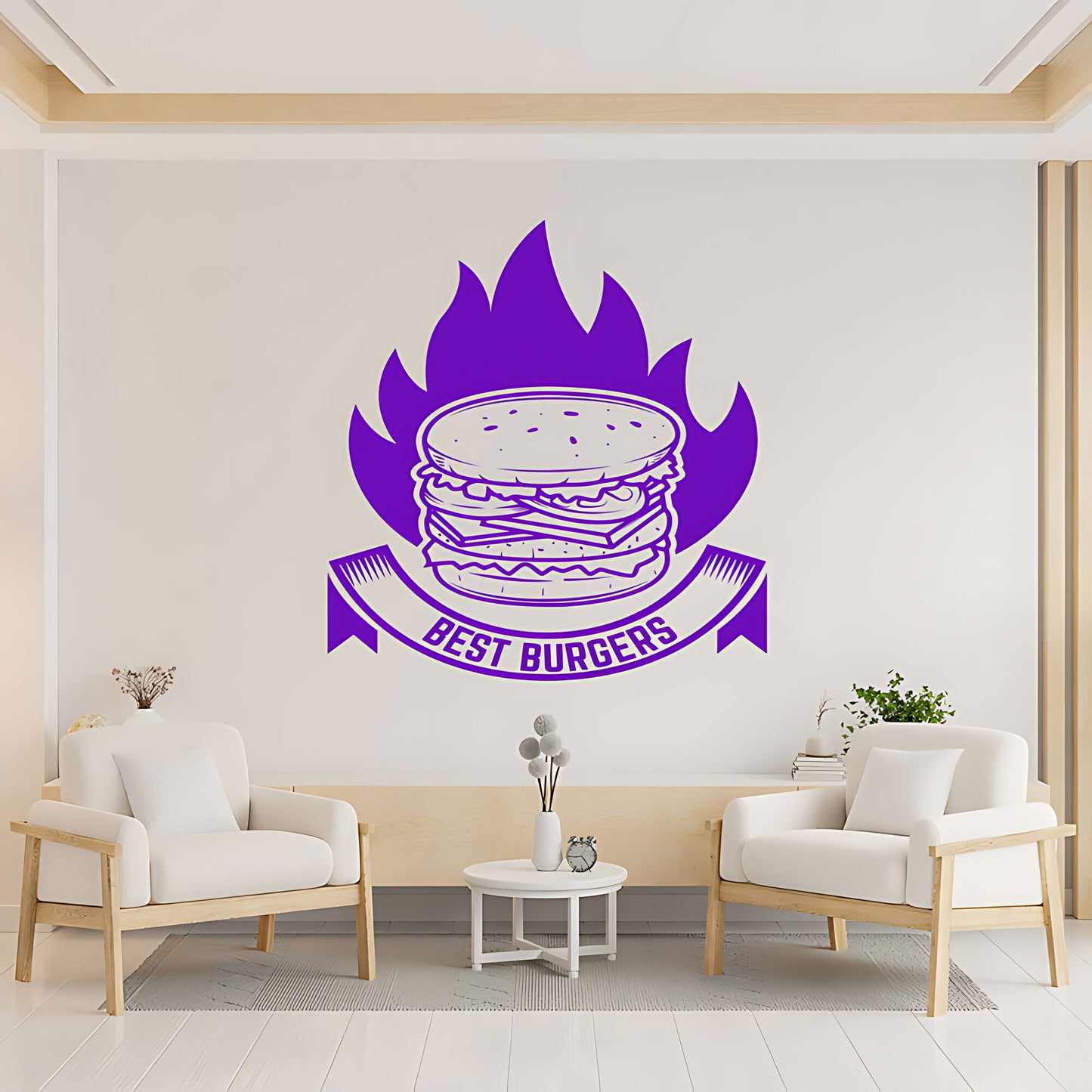 Burger Bar Wall Sticker – Fast Food Restaurant Vinyl Decal
