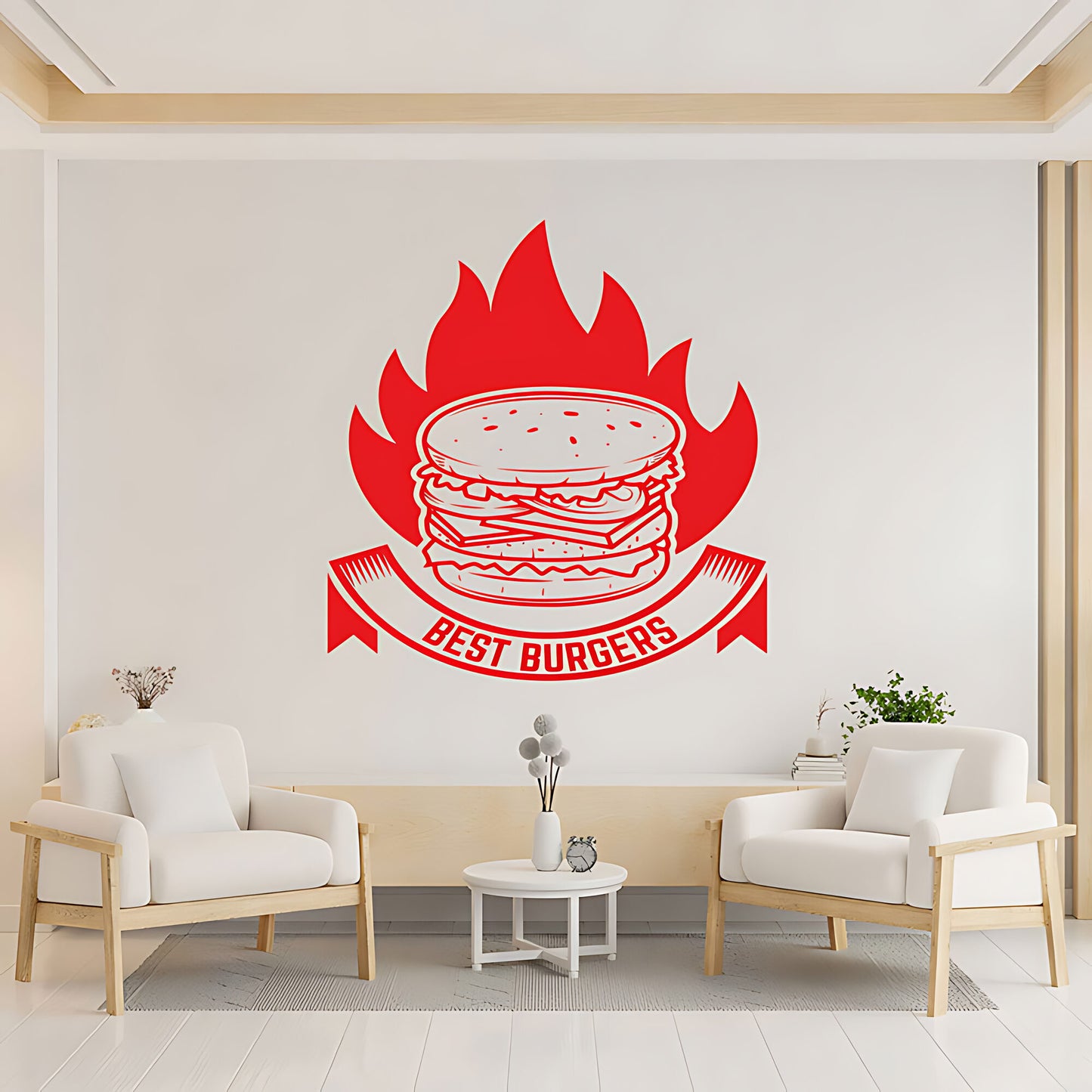 Burger Bar Wall Sticker – Fast Food Restaurant Vinyl Decal