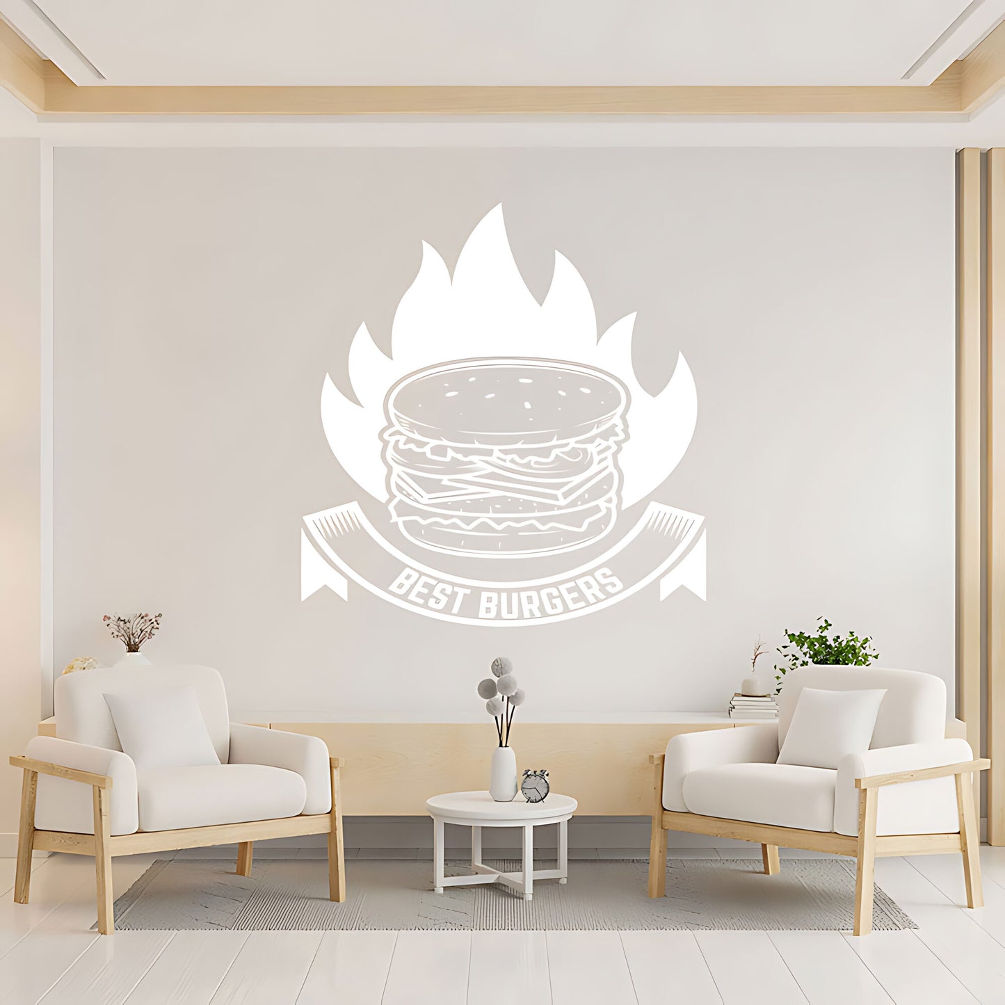 Burger Bar Wall Sticker – Fast Food Restaurant Vinyl Decal