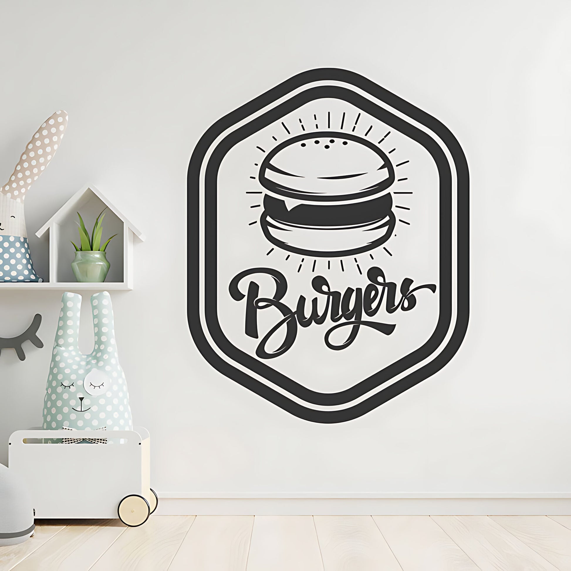 Chic Burger Bar Wall Sticker - Restaurant & Cafe Decor
