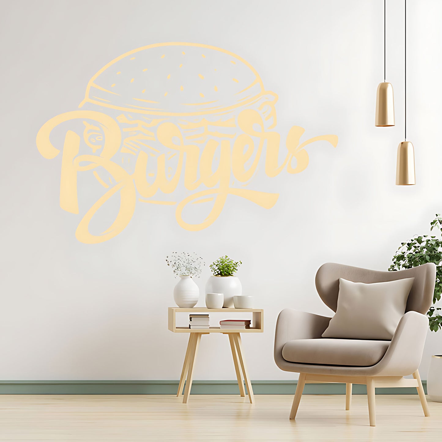Burger Bar Wall Sticker – Takeaway & Cafe Vinyl Decal