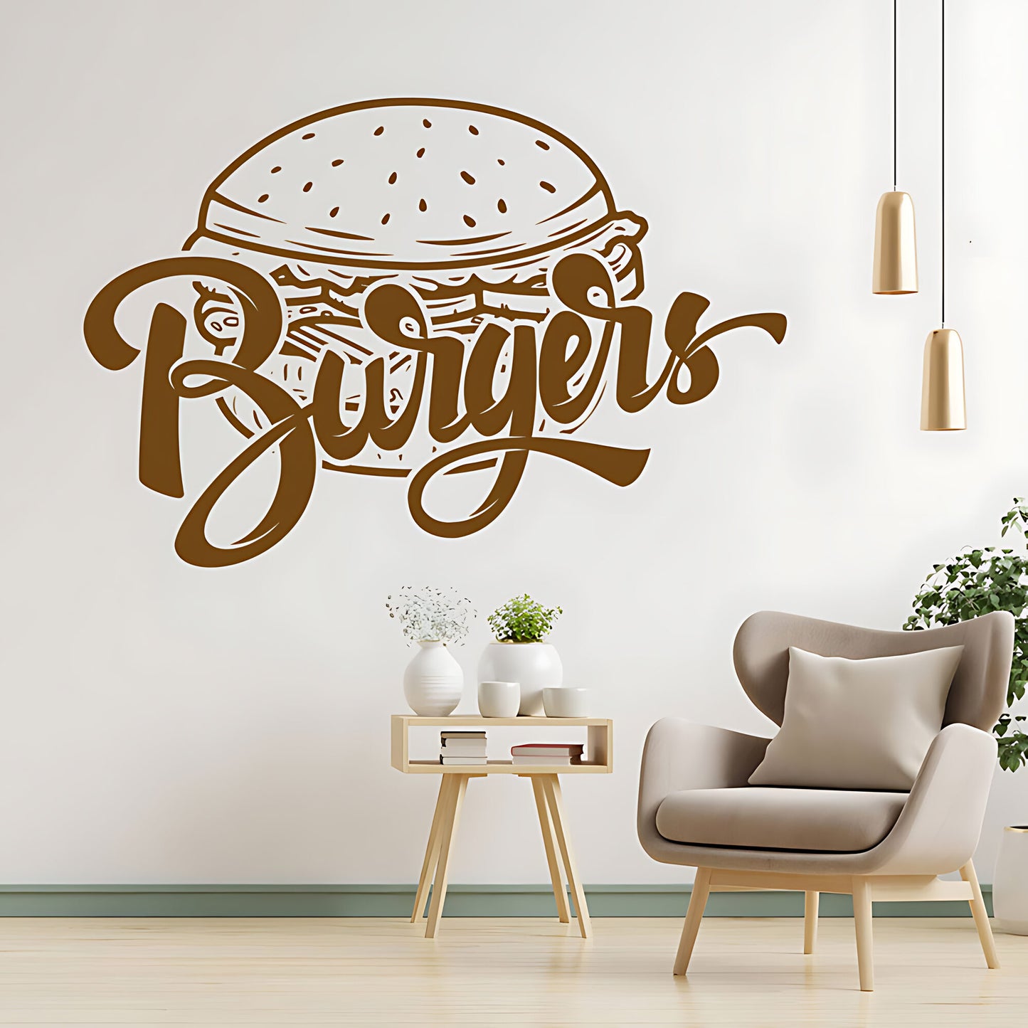 Burger Bar Wall Sticker – Takeaway & Cafe Vinyl Decal
