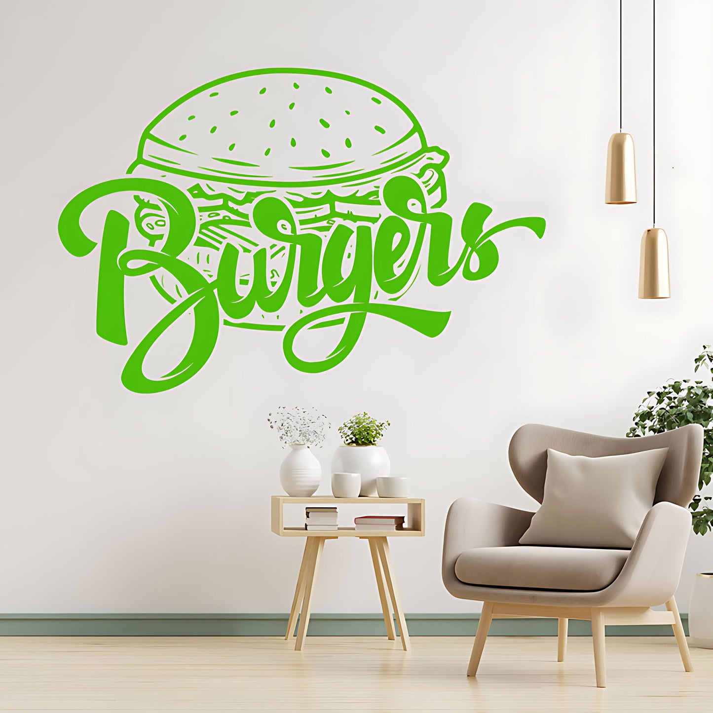 Burger Bar Wall Sticker – Takeaway & Cafe Vinyl Decal