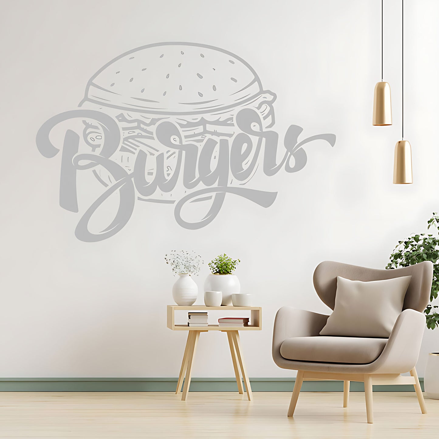 Burger Bar Wall Sticker – Takeaway & Cafe Vinyl Decal