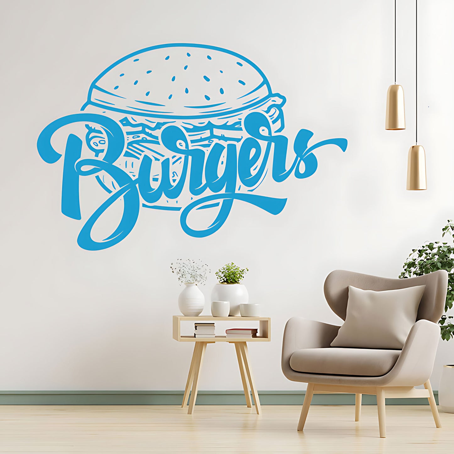 Burger Bar Wall Sticker – Takeaway & Cafe Vinyl Decal
