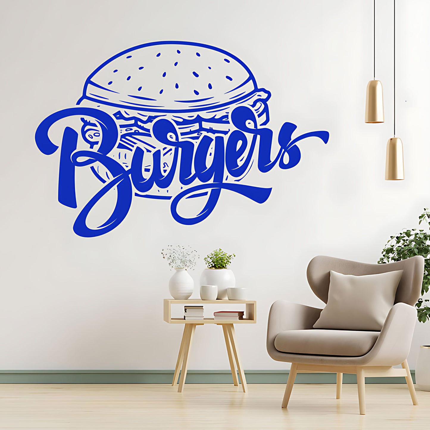 Burger Bar Wall Sticker – Takeaway & Cafe Vinyl Decal