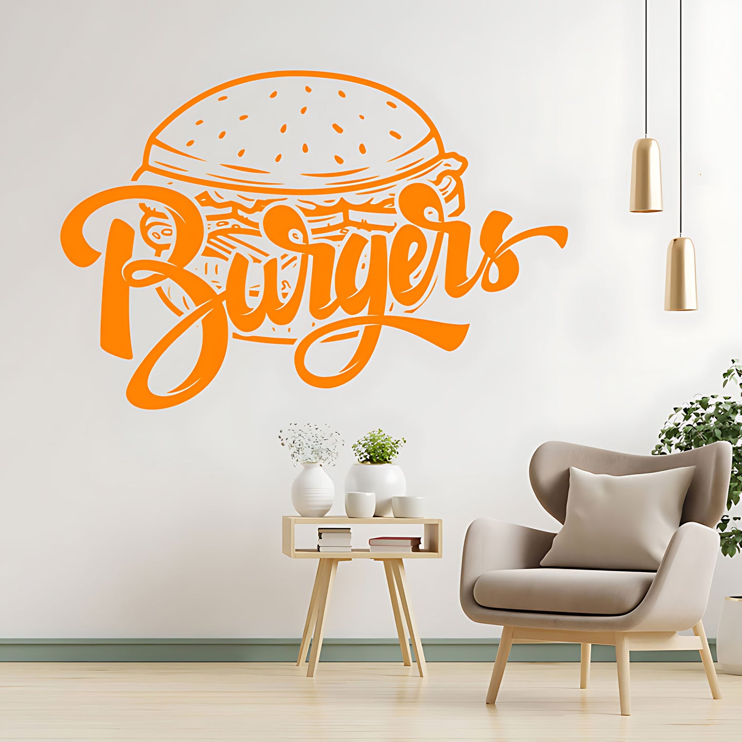 Burger Bar Wall Sticker – Takeaway & Cafe Vinyl Decal
