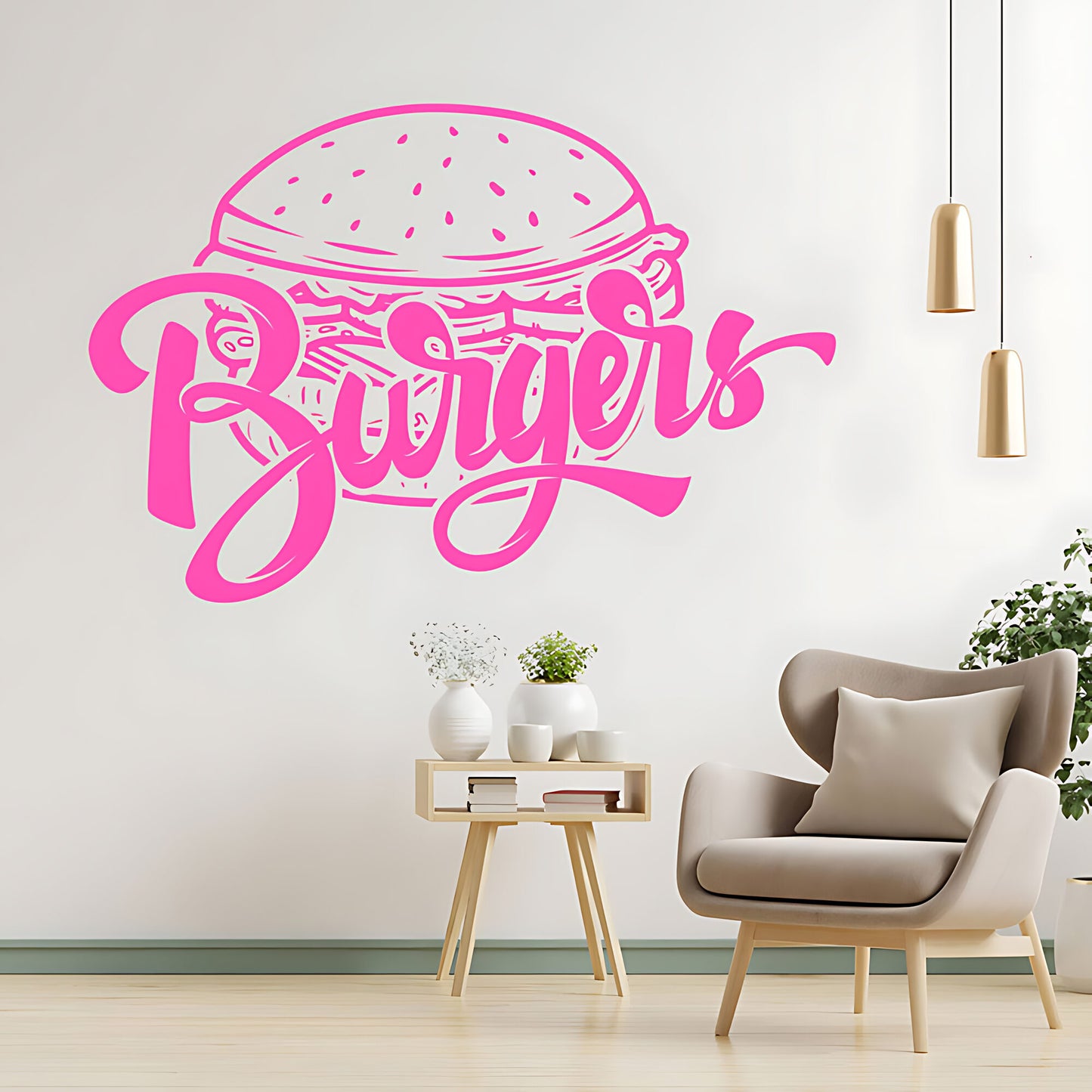 Burger Bar Wall Sticker – Takeaway & Cafe Vinyl Decal