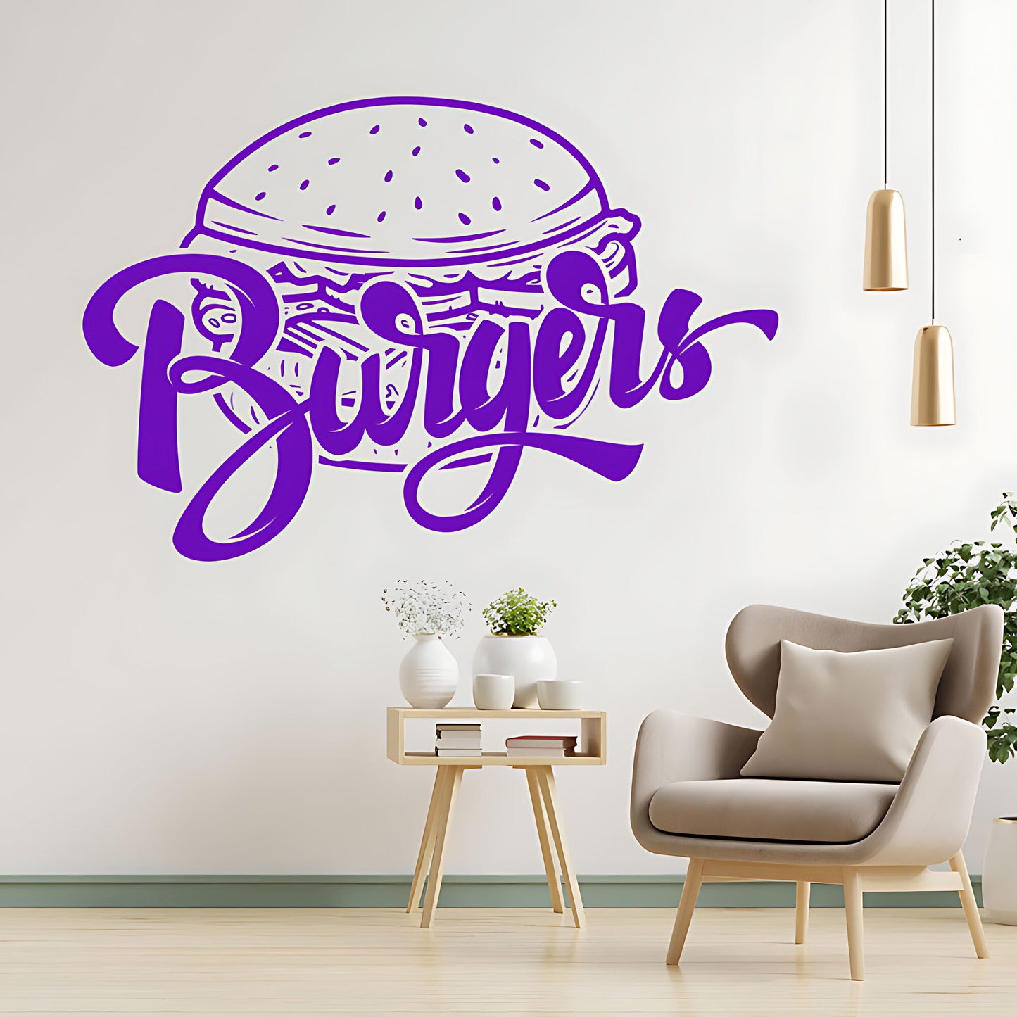 Burger Bar Wall Sticker – Takeaway & Cafe Vinyl Decal