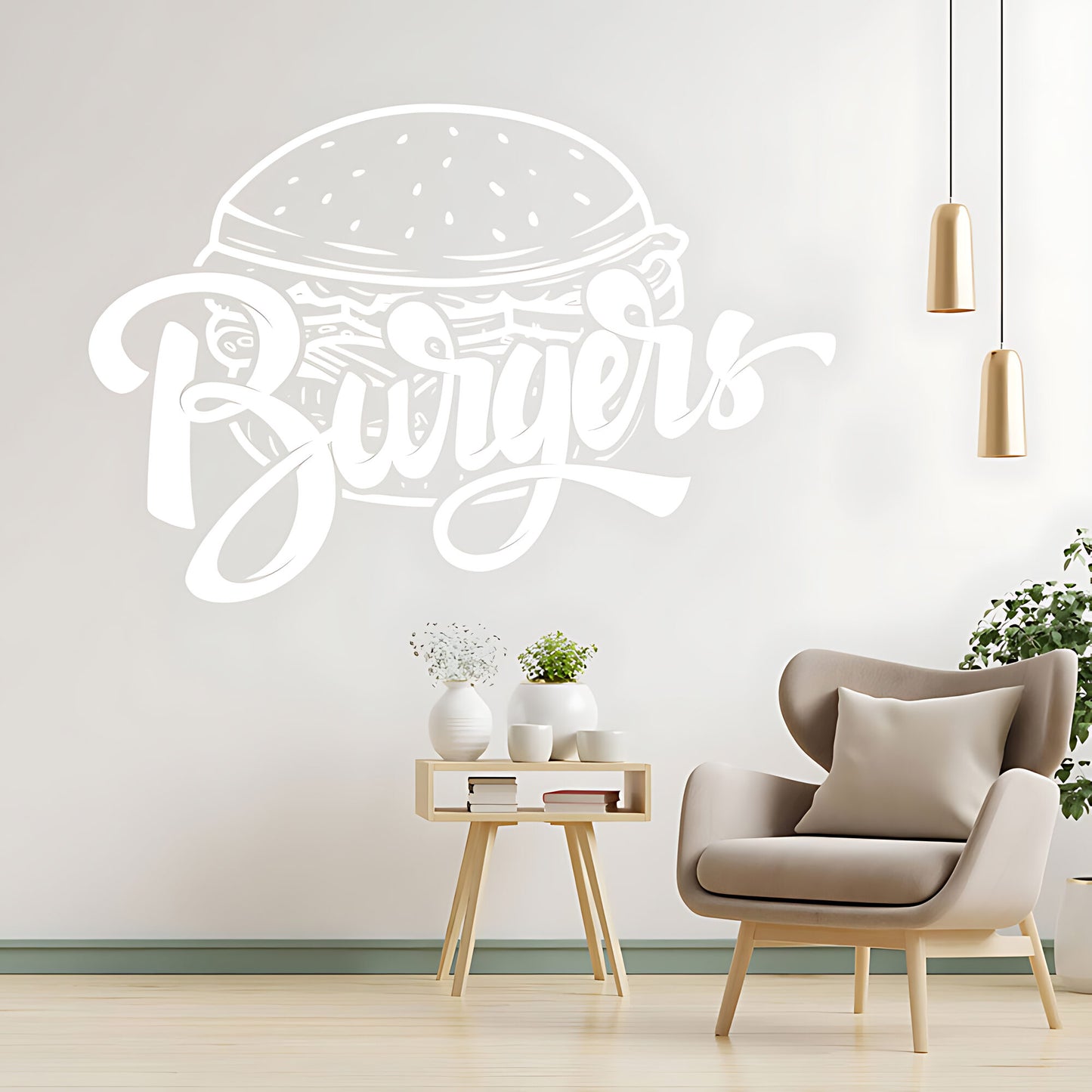 Burger Bar Wall Sticker – Takeaway & Cafe Vinyl Decal
