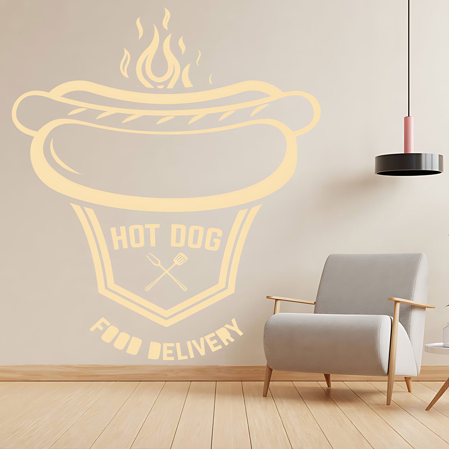 Classic Burger Bar Wall Sticker – Restaurant & Takeaway Vinyl Decal
