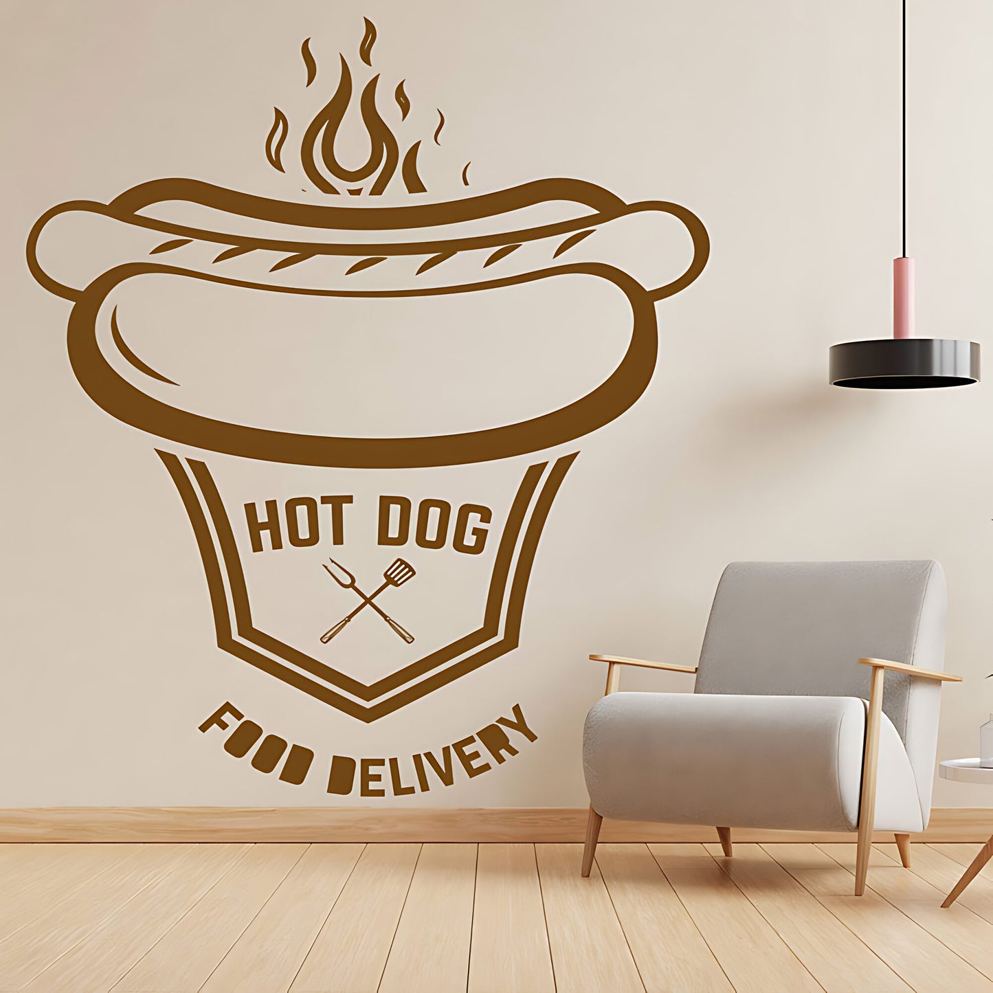 Classic Burger Bar Wall Sticker – Restaurant & Takeaway Vinyl Decal