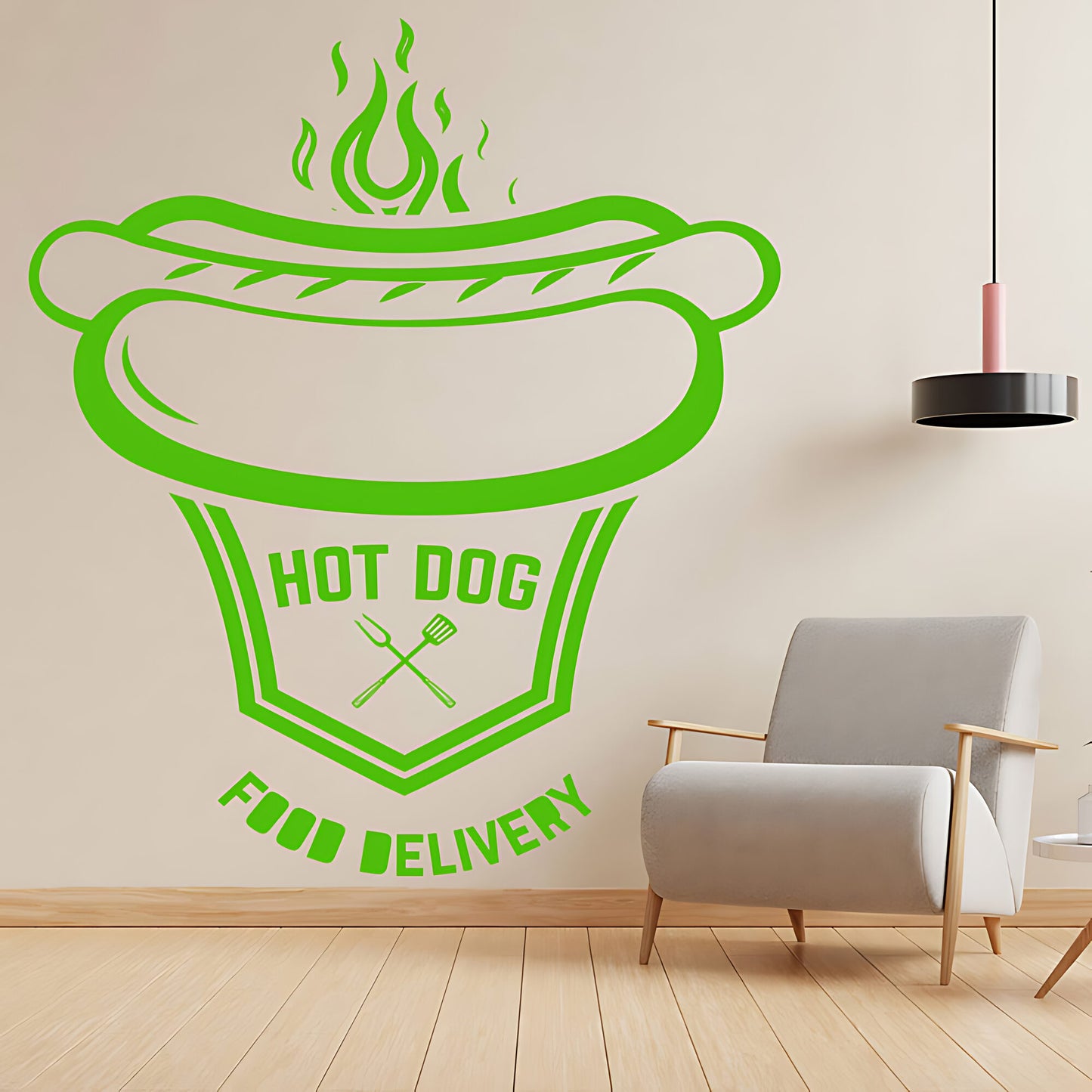 Classic Burger Bar Wall Sticker – Restaurant & Takeaway Vinyl Decal