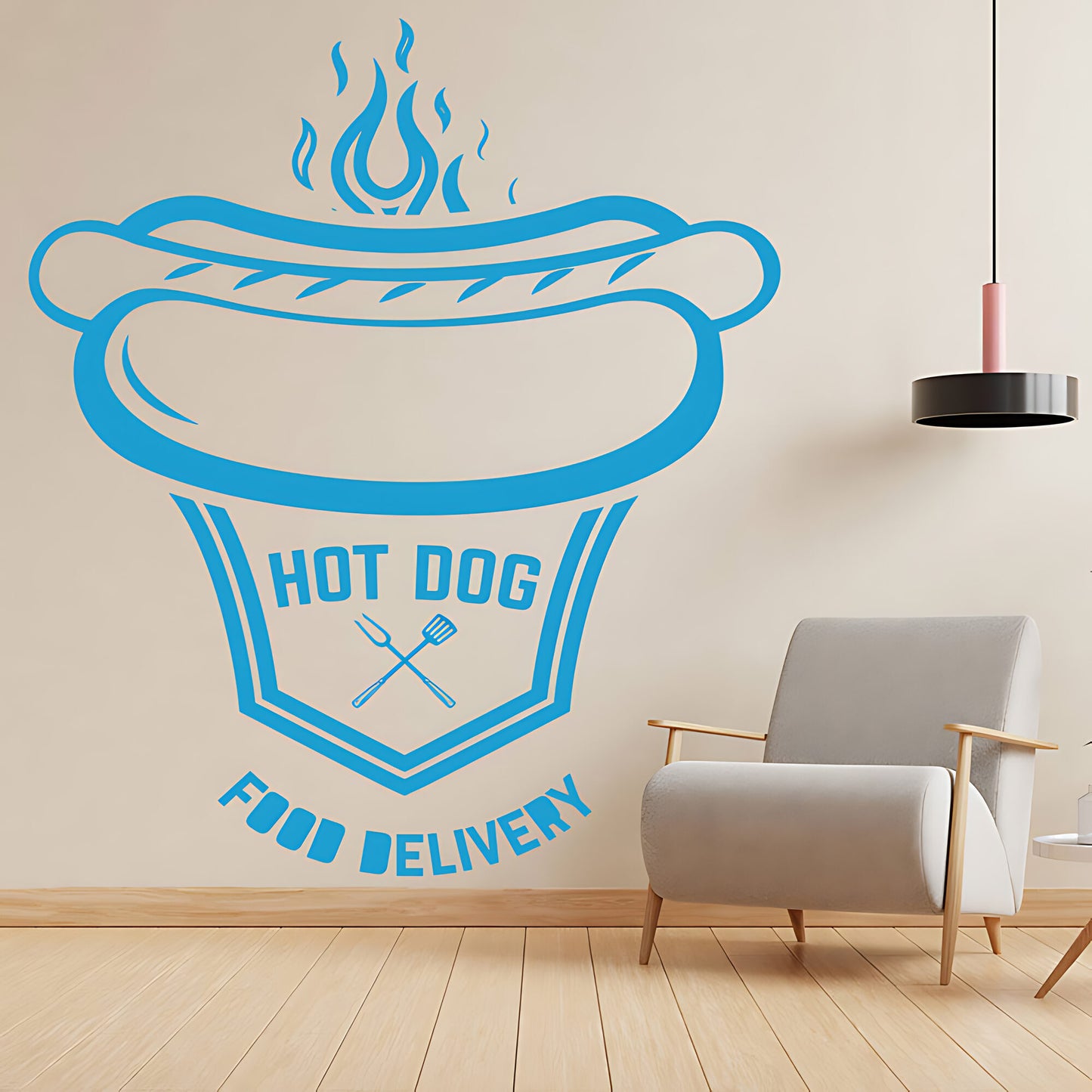 Classic Burger Bar Wall Sticker – Restaurant & Takeaway Vinyl Decal