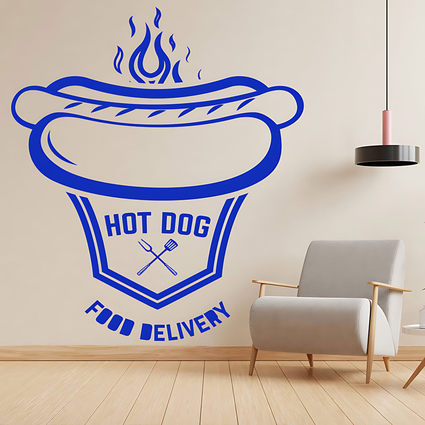 Classic Burger Bar Wall Sticker – Restaurant & Takeaway Vinyl Decal