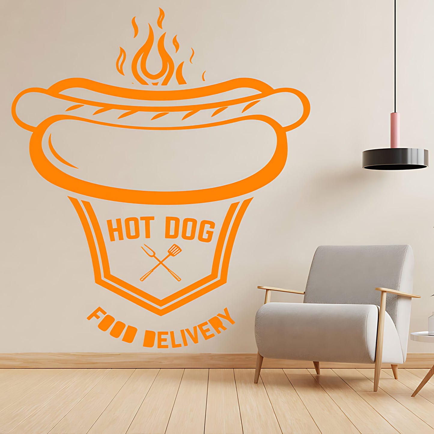 Classic Burger Bar Wall Sticker – Restaurant & Takeaway Vinyl Decal