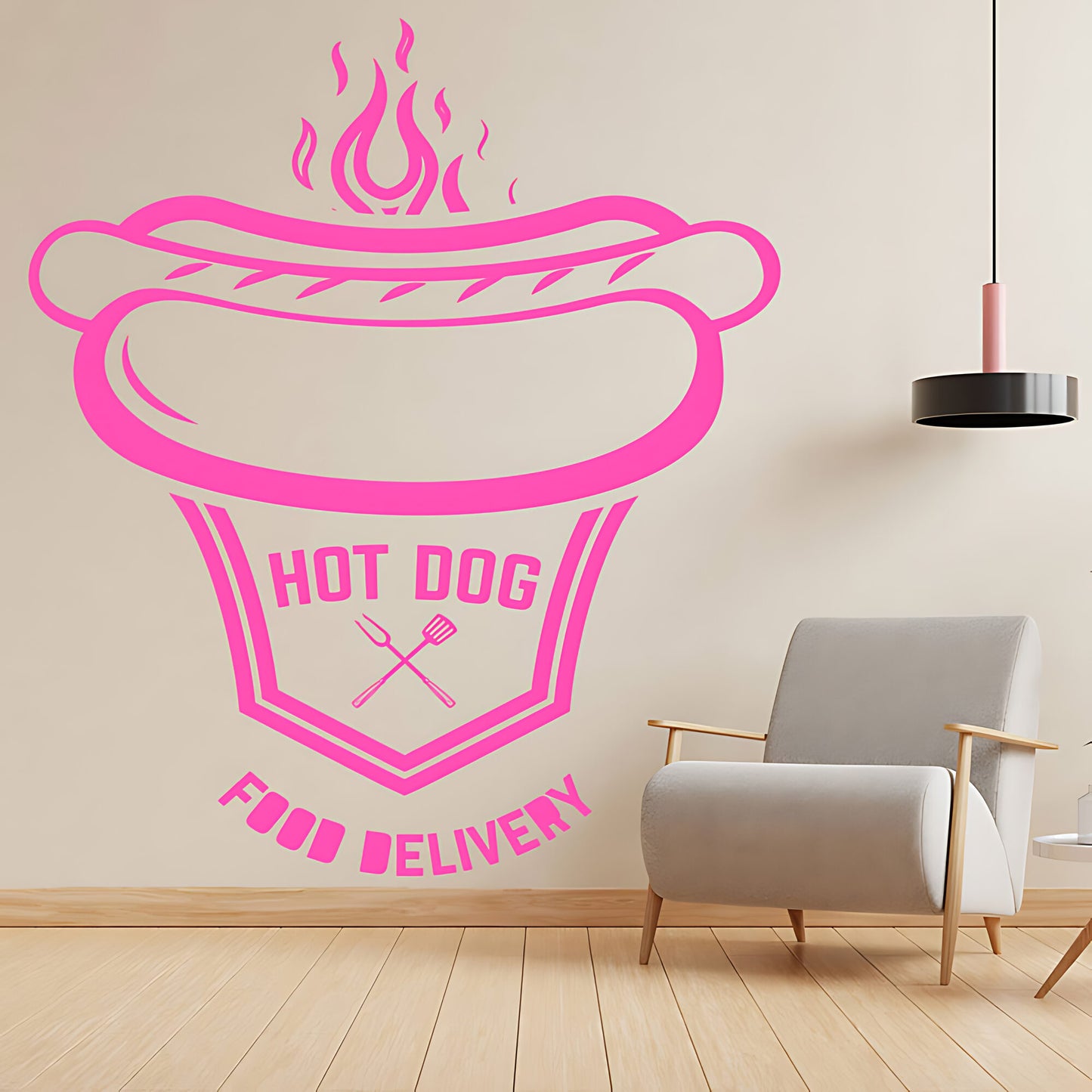Classic Burger Bar Wall Sticker – Restaurant & Takeaway Vinyl Decal