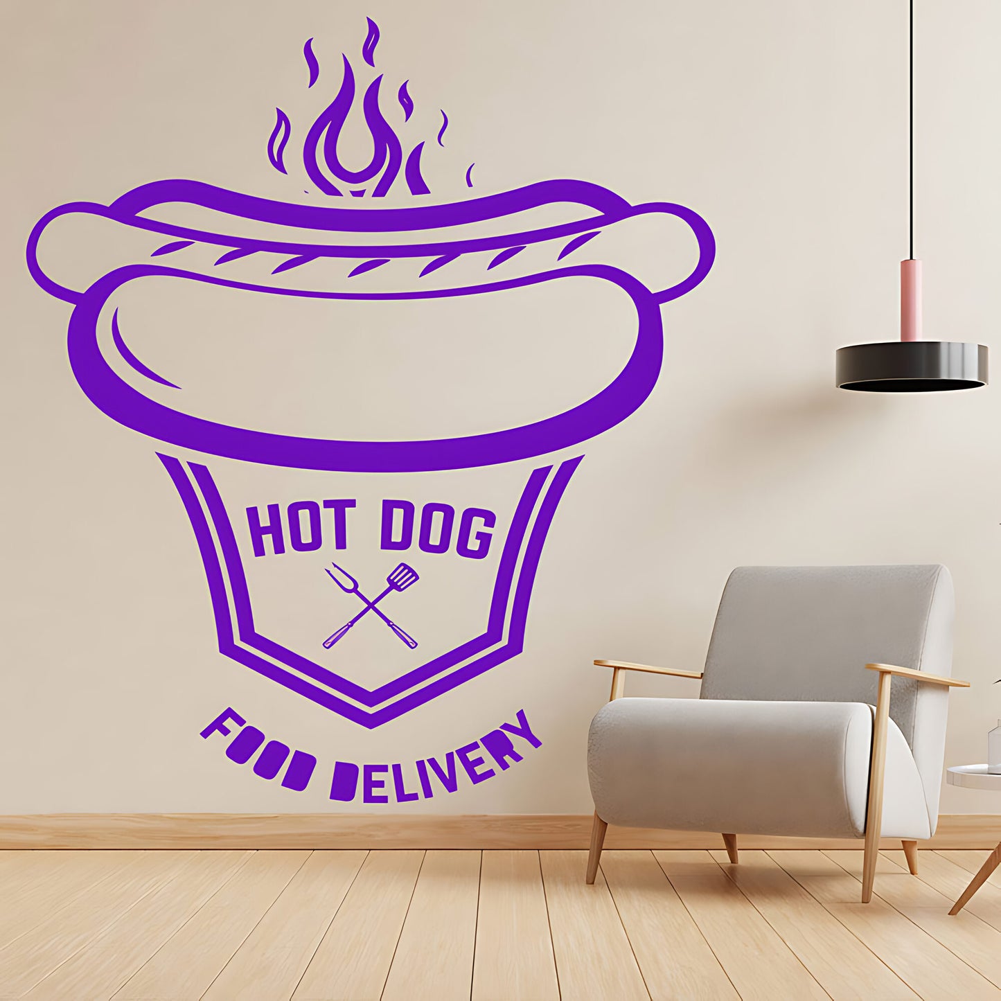 Classic Burger Bar Wall Sticker – Restaurant & Takeaway Vinyl Decal